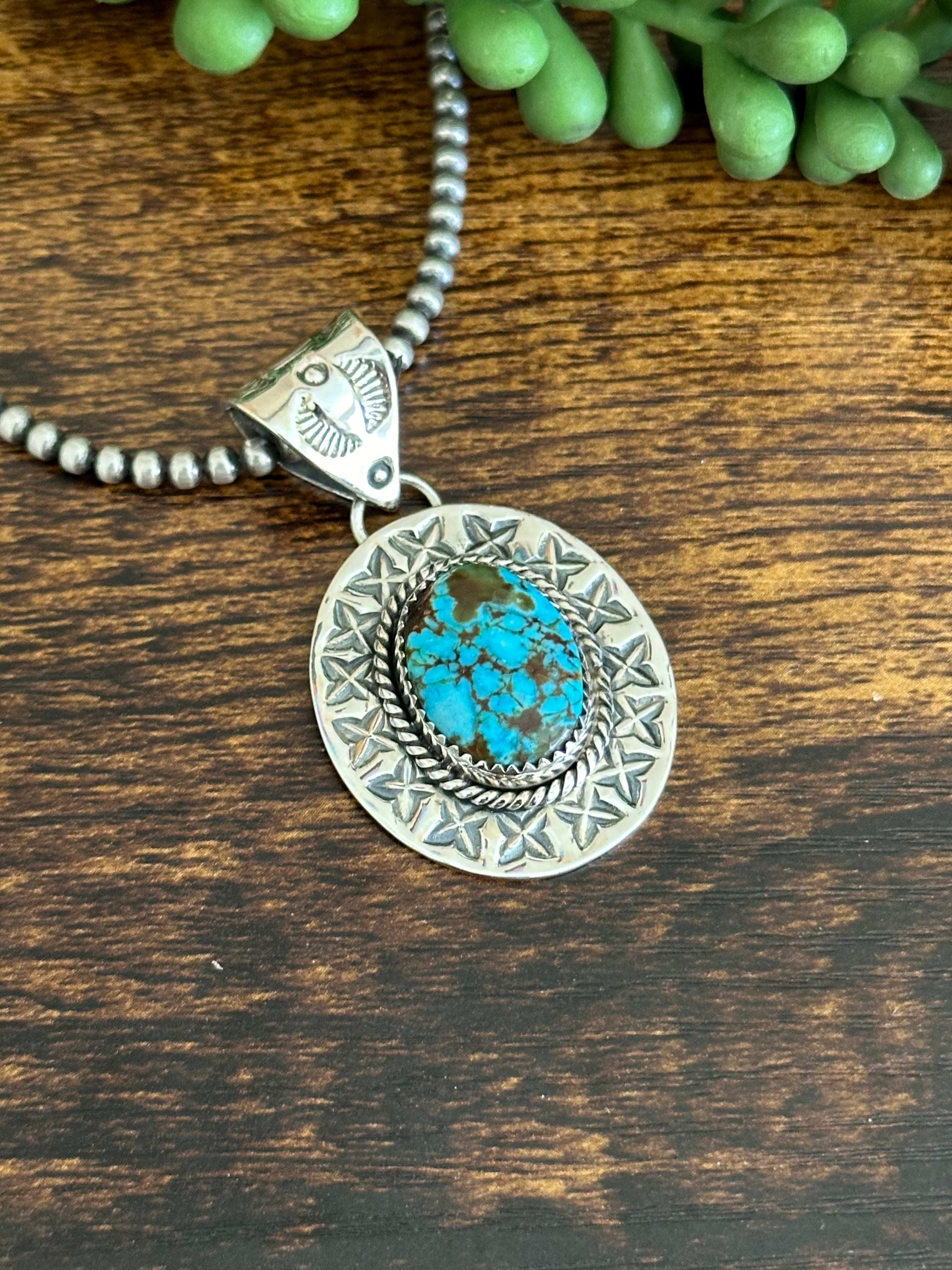 Southwest Handmade Kingman Turquoise & Sterling Silver Pendants