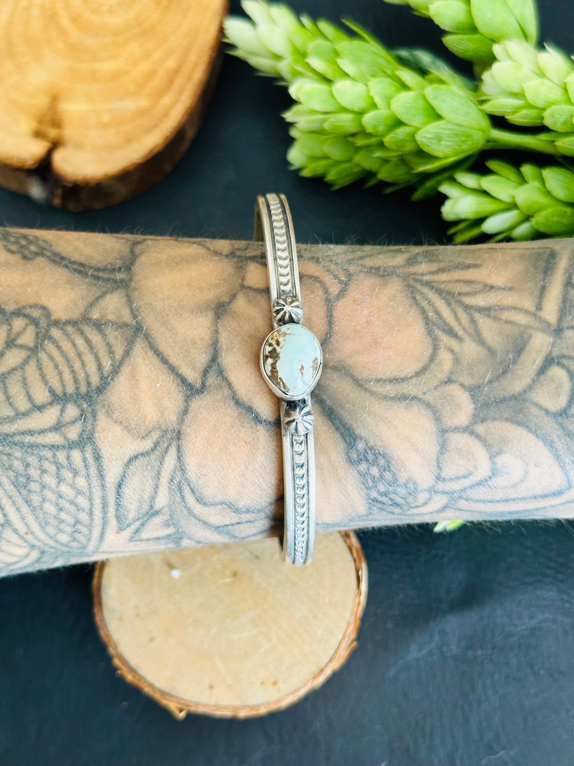 Jereme Delgarito Dry Creek Turquoise & Sterling Silver Cuff Bracelet