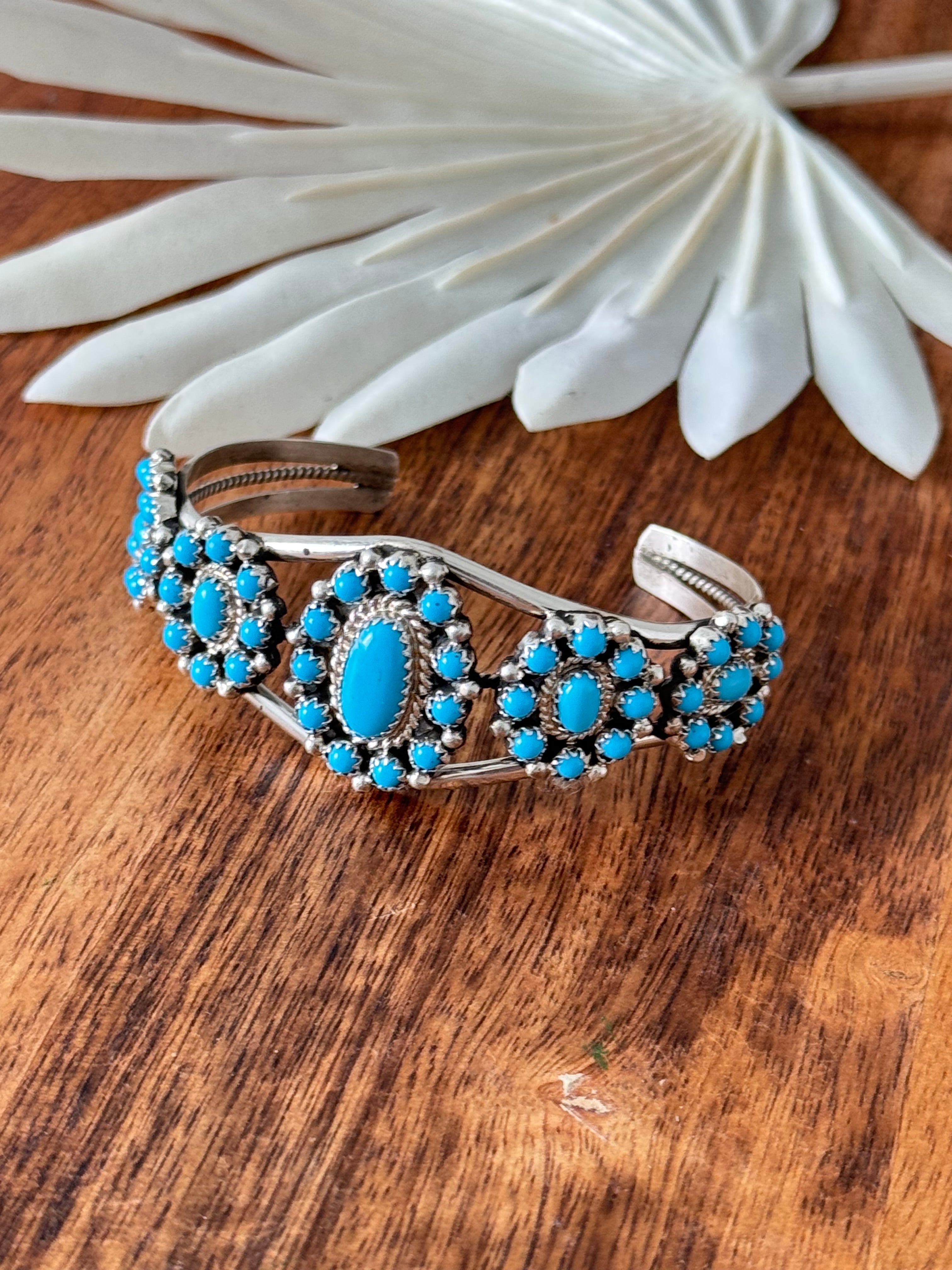 Zuni Sleeping Beauty Turquoise & Sterling Silver Cuff Bracelet