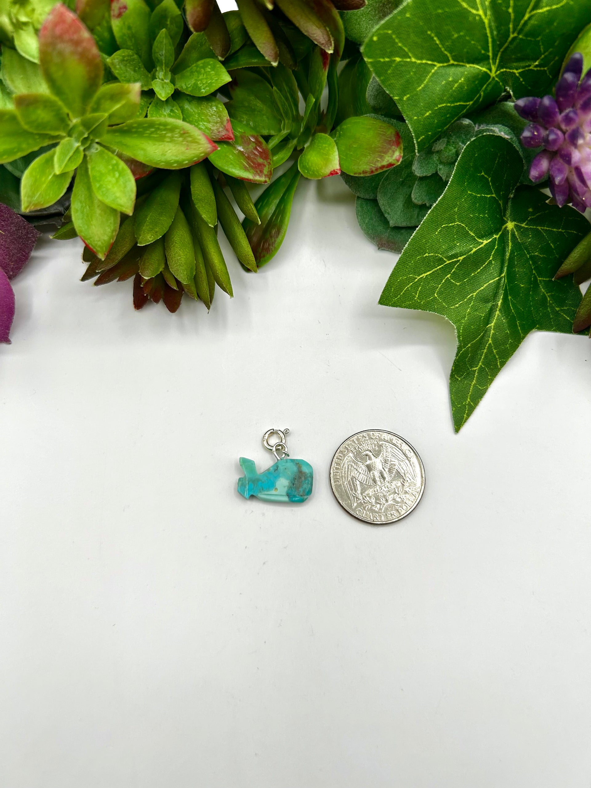 Navajo Made Mohave Turquoise & Sterling Silver Charms