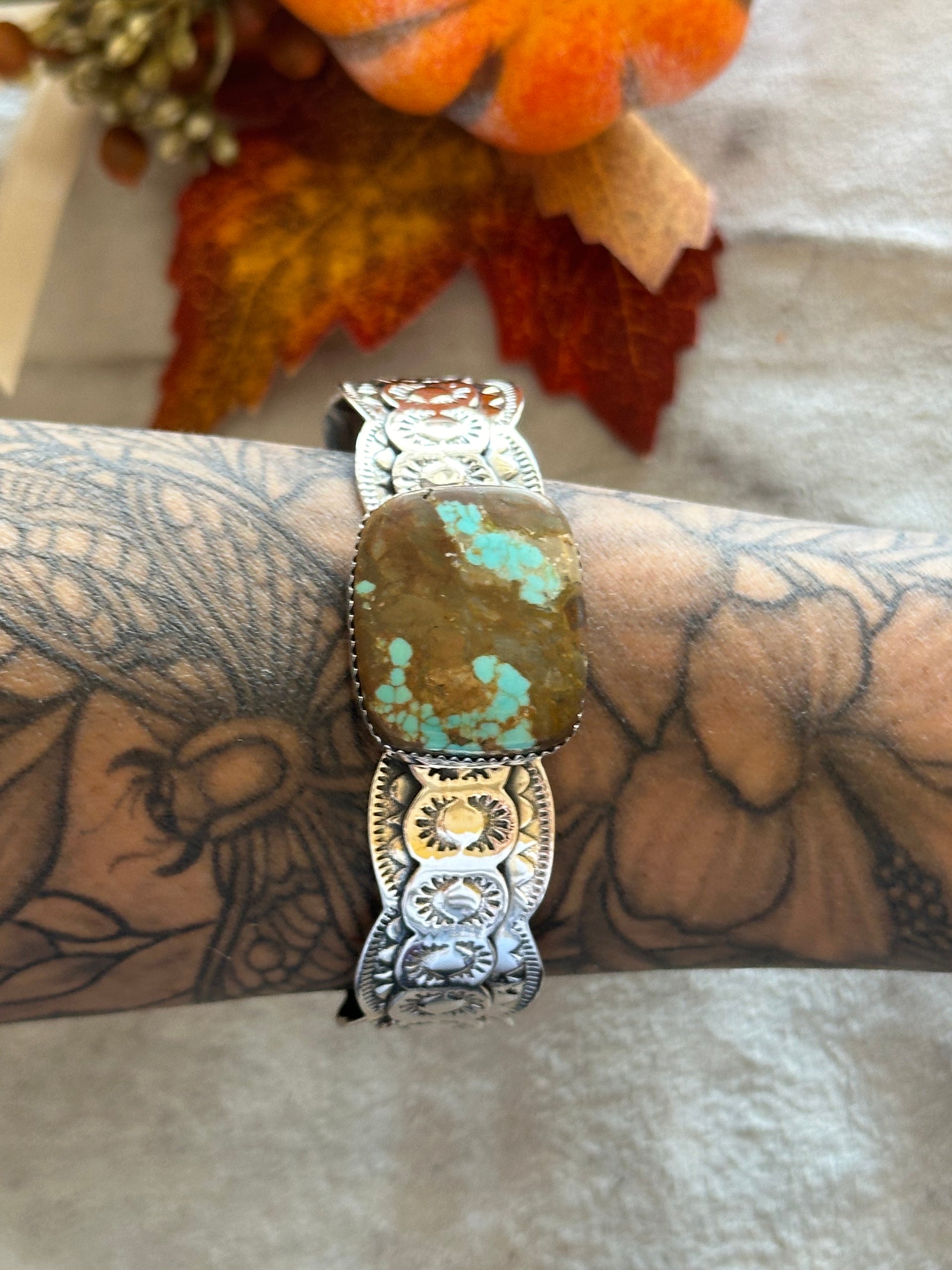 Southwest Made #8 Turquoise & Sterling Silver Cuff Bracelet