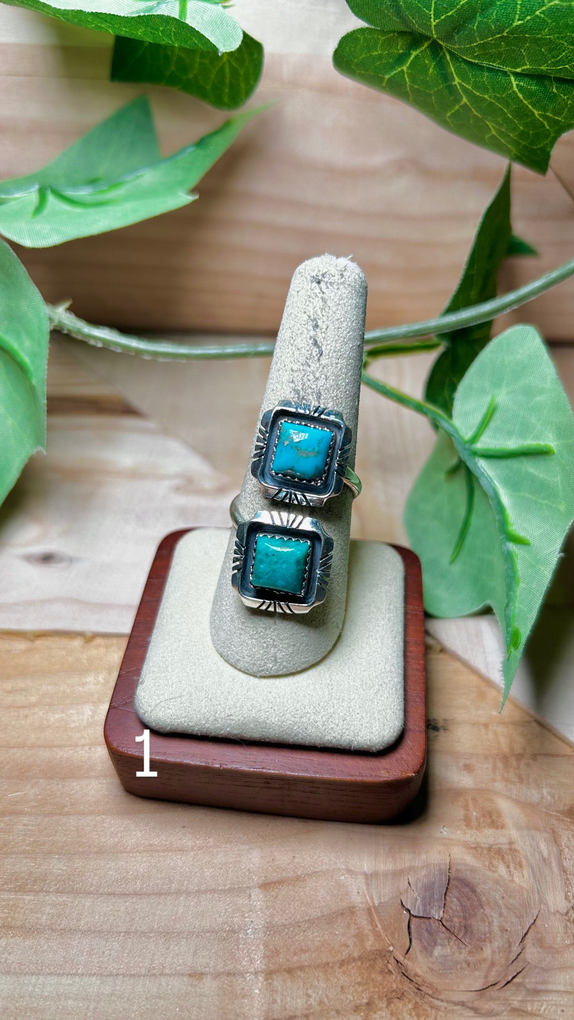 Eugene Belone Kingman Turquoise & Sterling Sliver Cluster Adjustable Ring