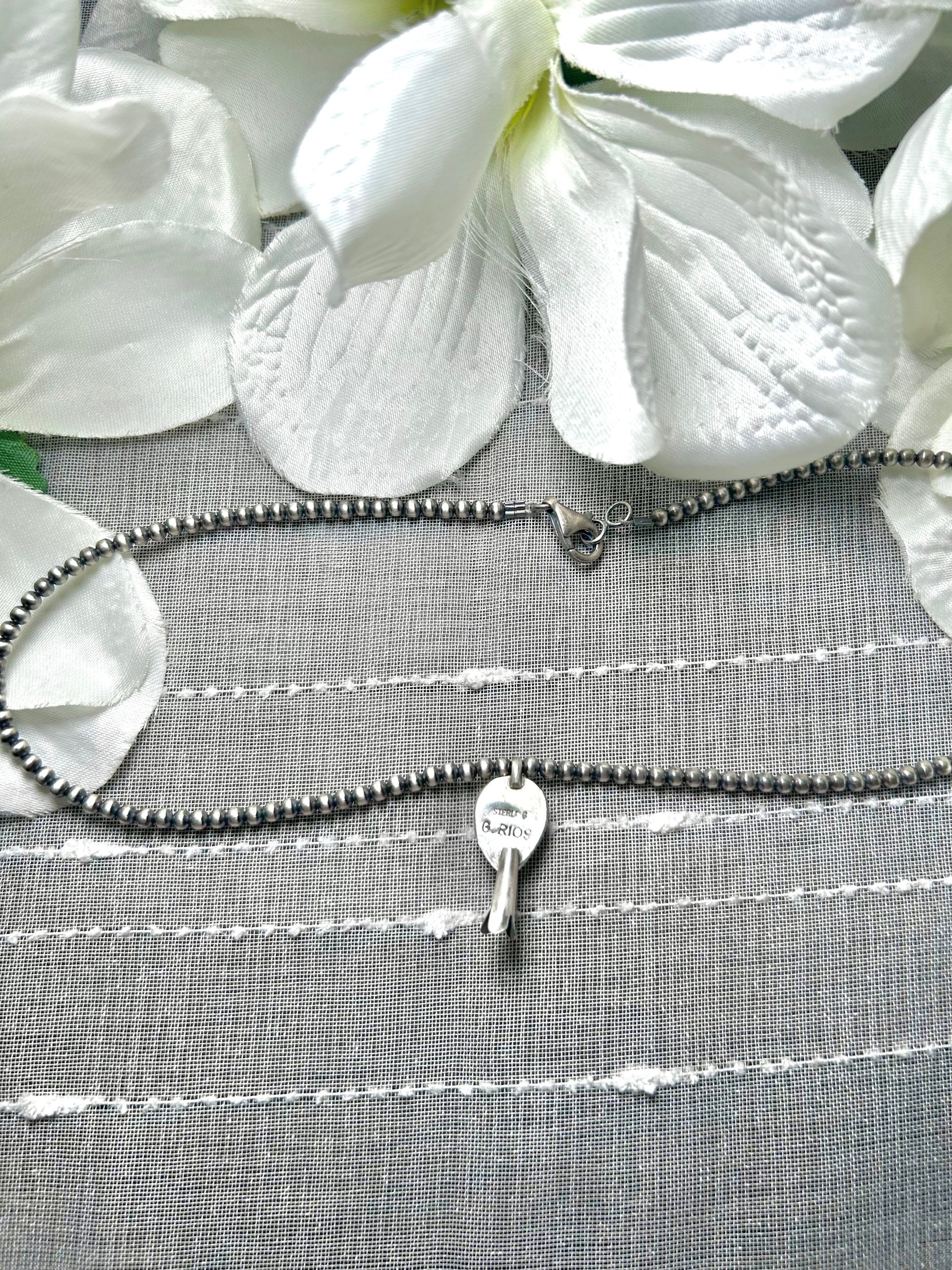 George Rios Cotton Candy Dahlia & Sterling Silver Necklace