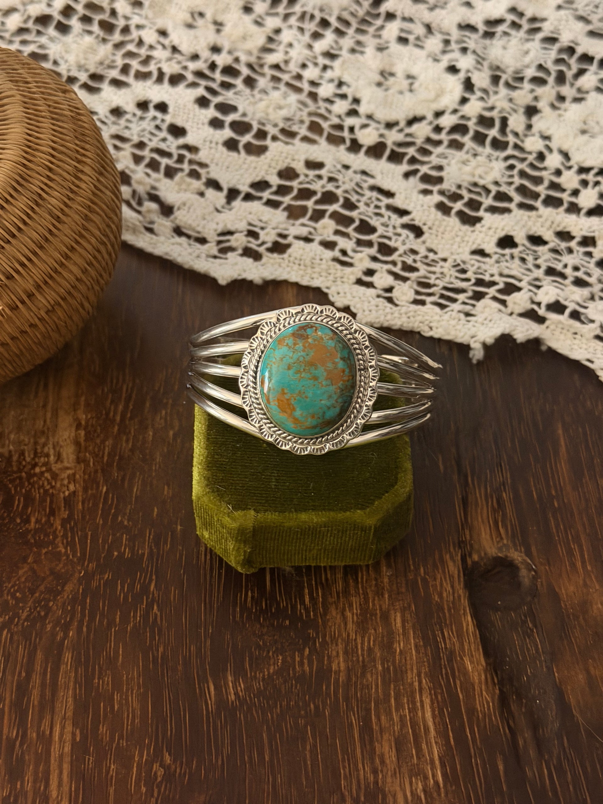 Thomas Francisco Kingman Turquoise & Sterling Silver Cuff Bracelet