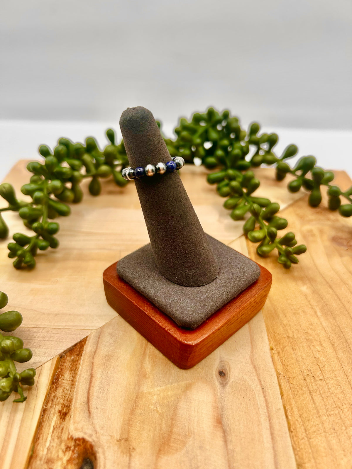 Navajo Made Lapis & Sterling Silver Strung Ring