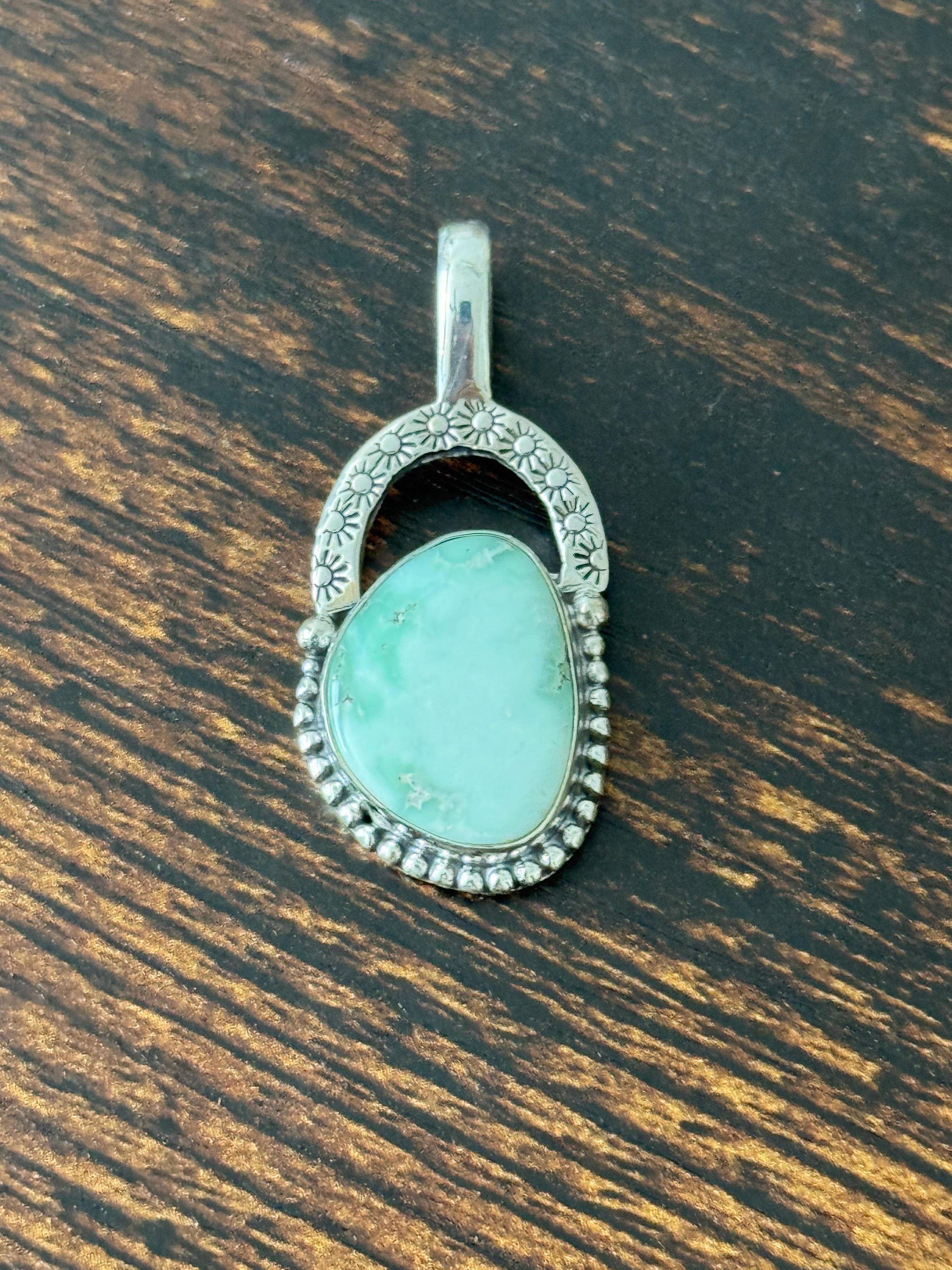 Southwest Paloma Variscite & Sterling Silver Pendant