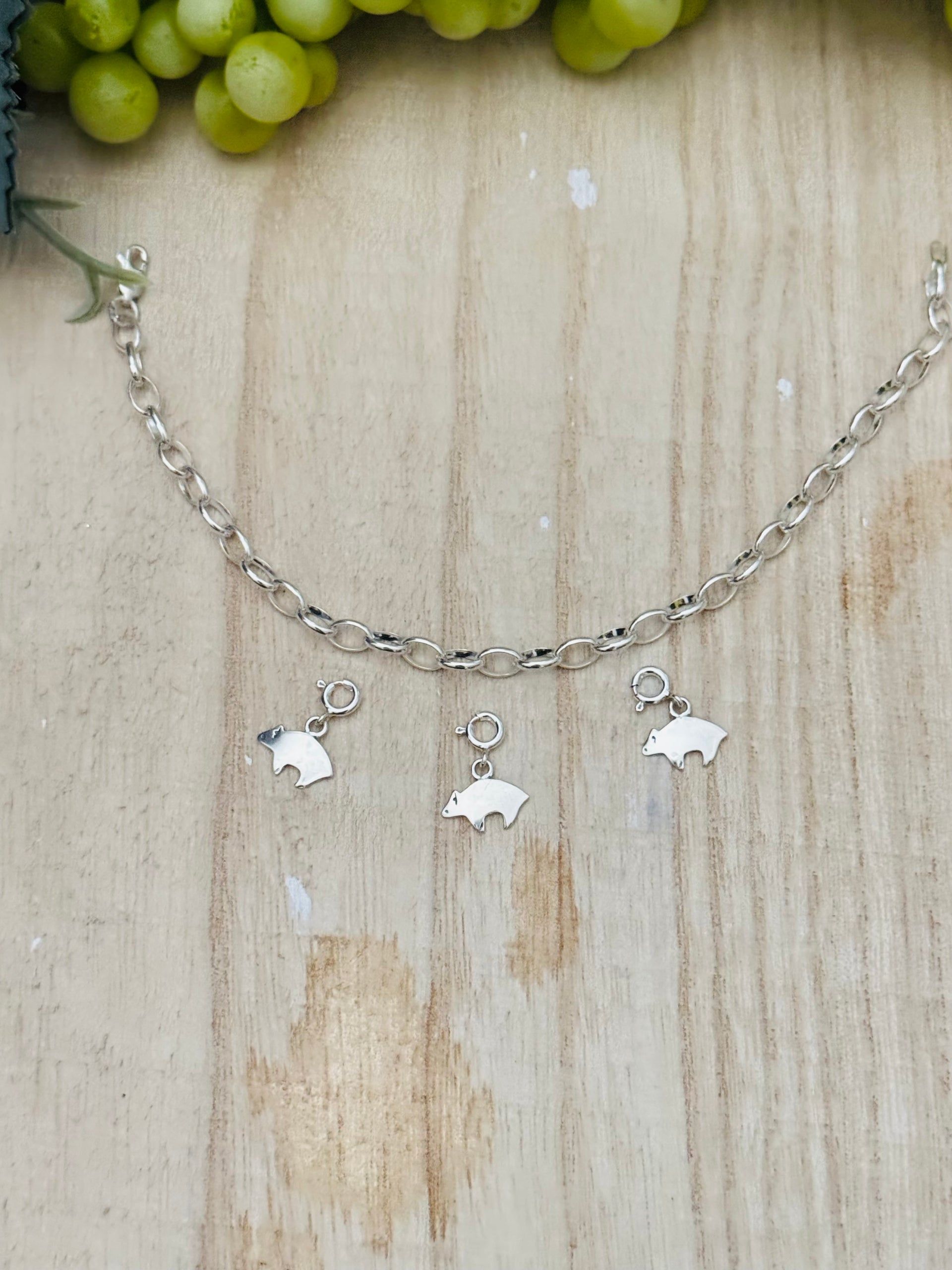 Navajo Made Sterling Silver Dream Bear Charms