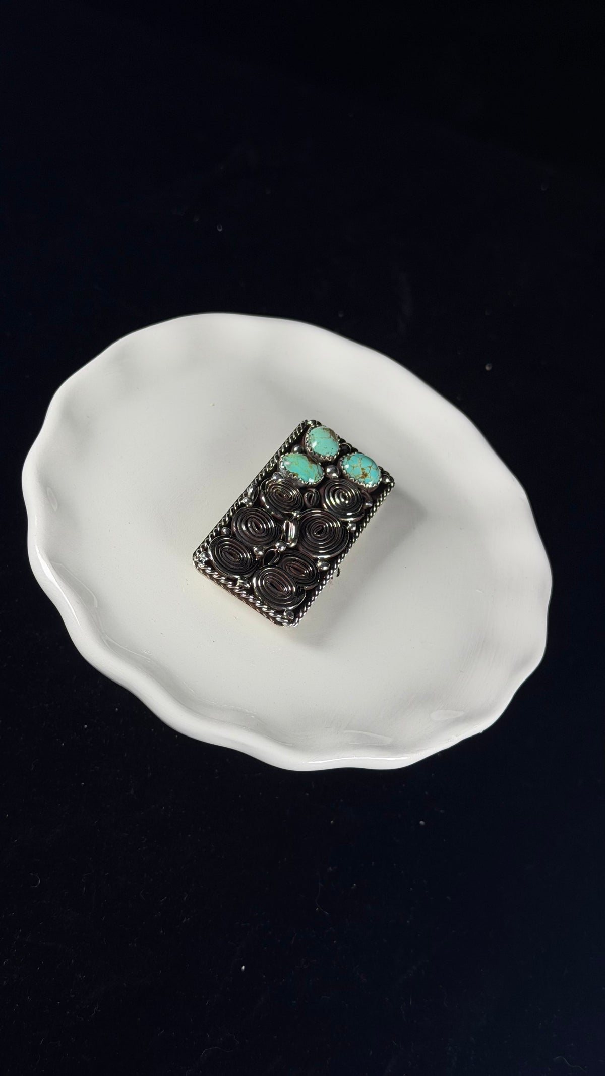 Navajo Made Kingman Turquoise & Sterling Silver Money Clip