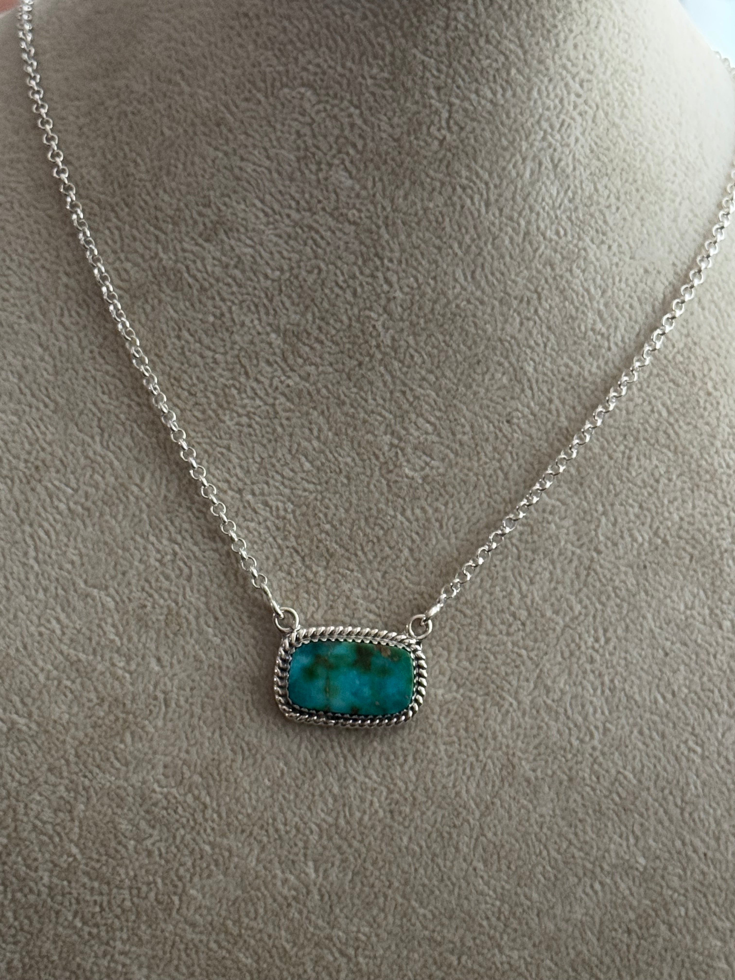 Southwest Sonoran Mountain Turquoise & Sterling Silver Bar Necklace