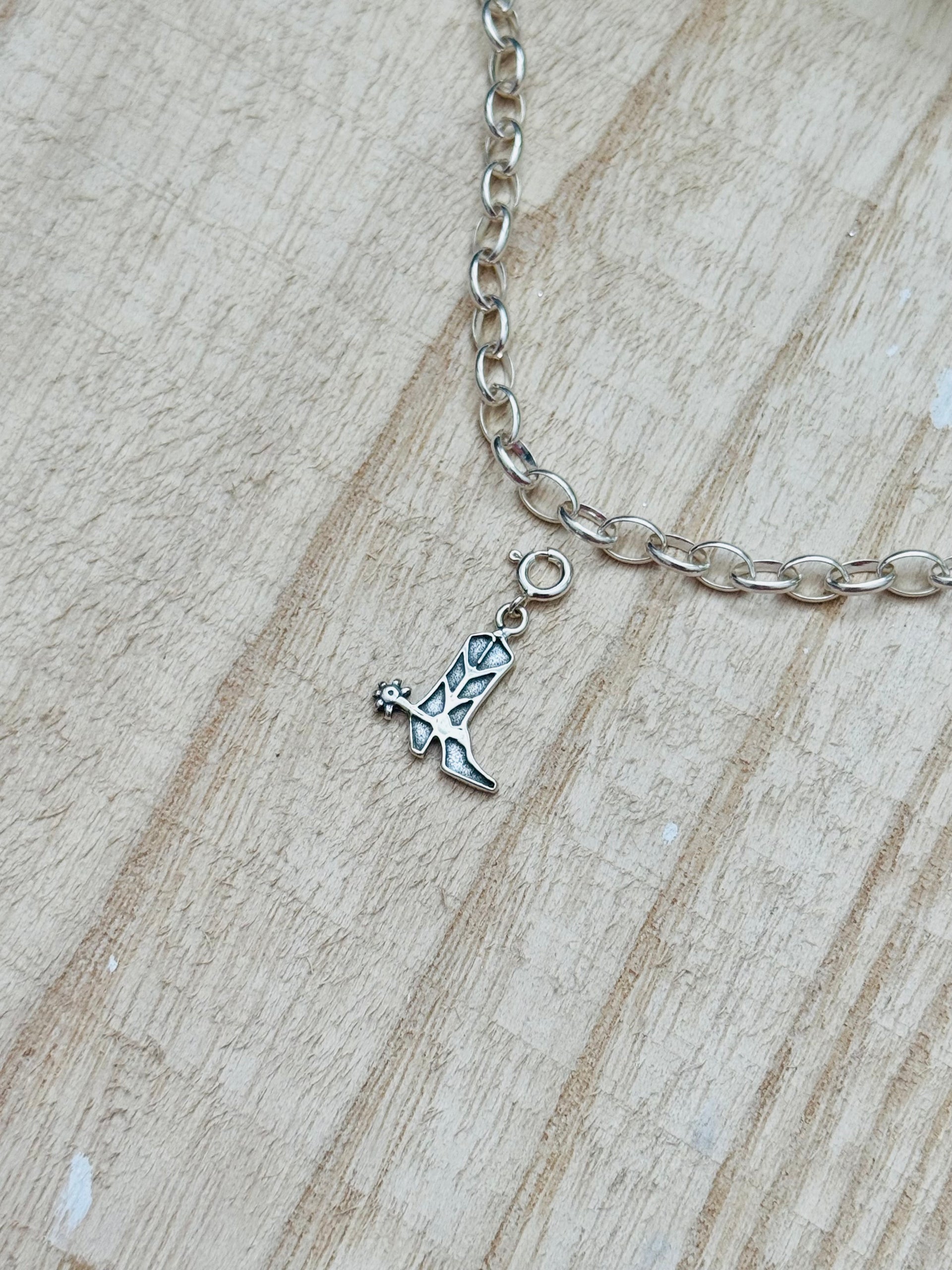 Navajo Made Sterling Silver Cowboy Boot Cast Charm