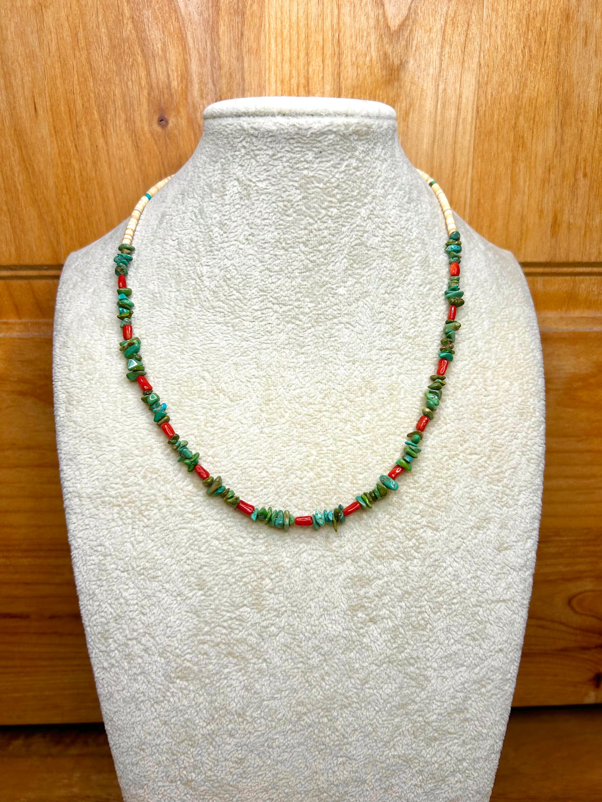 Navajo Strung Multi Stone Heishi Necklace