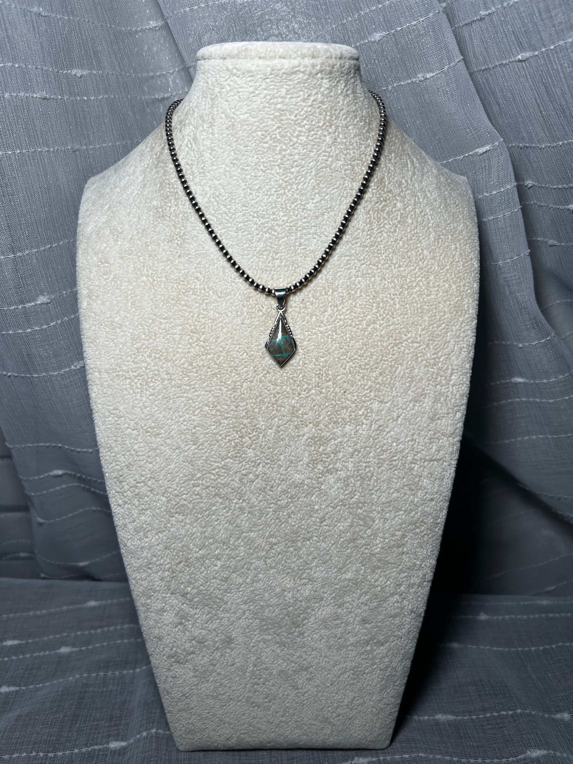 Navajo Made Boulder Turquoise and Sterling Silver Set