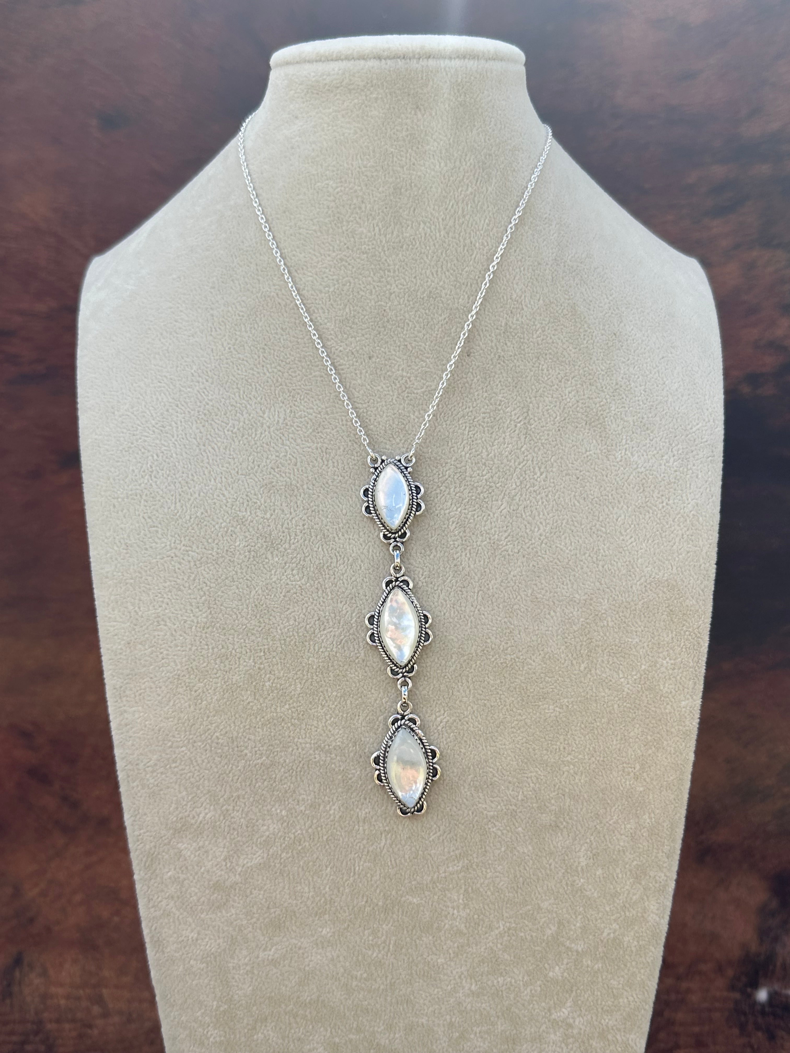 Southwest Handmade Mother of Pearl & Sterling Silver Necklace