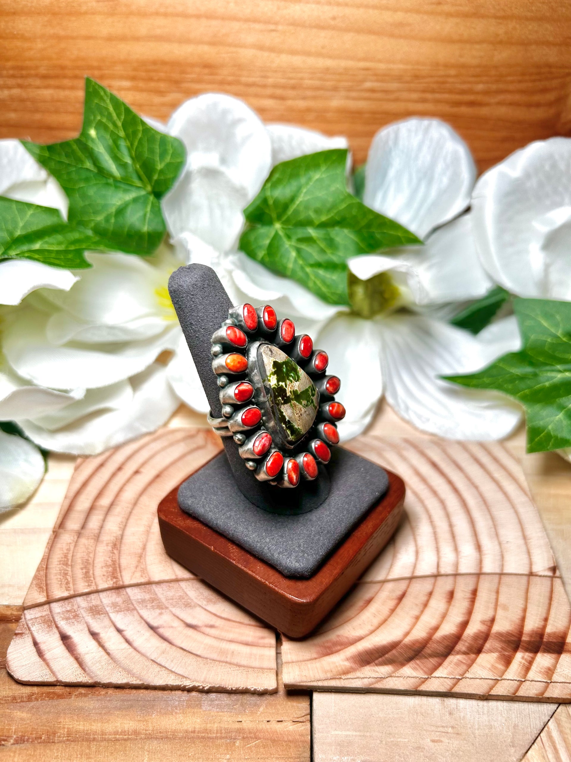 Sheila Becenti Multi Stone & Sterling Silver Adjustable Ring