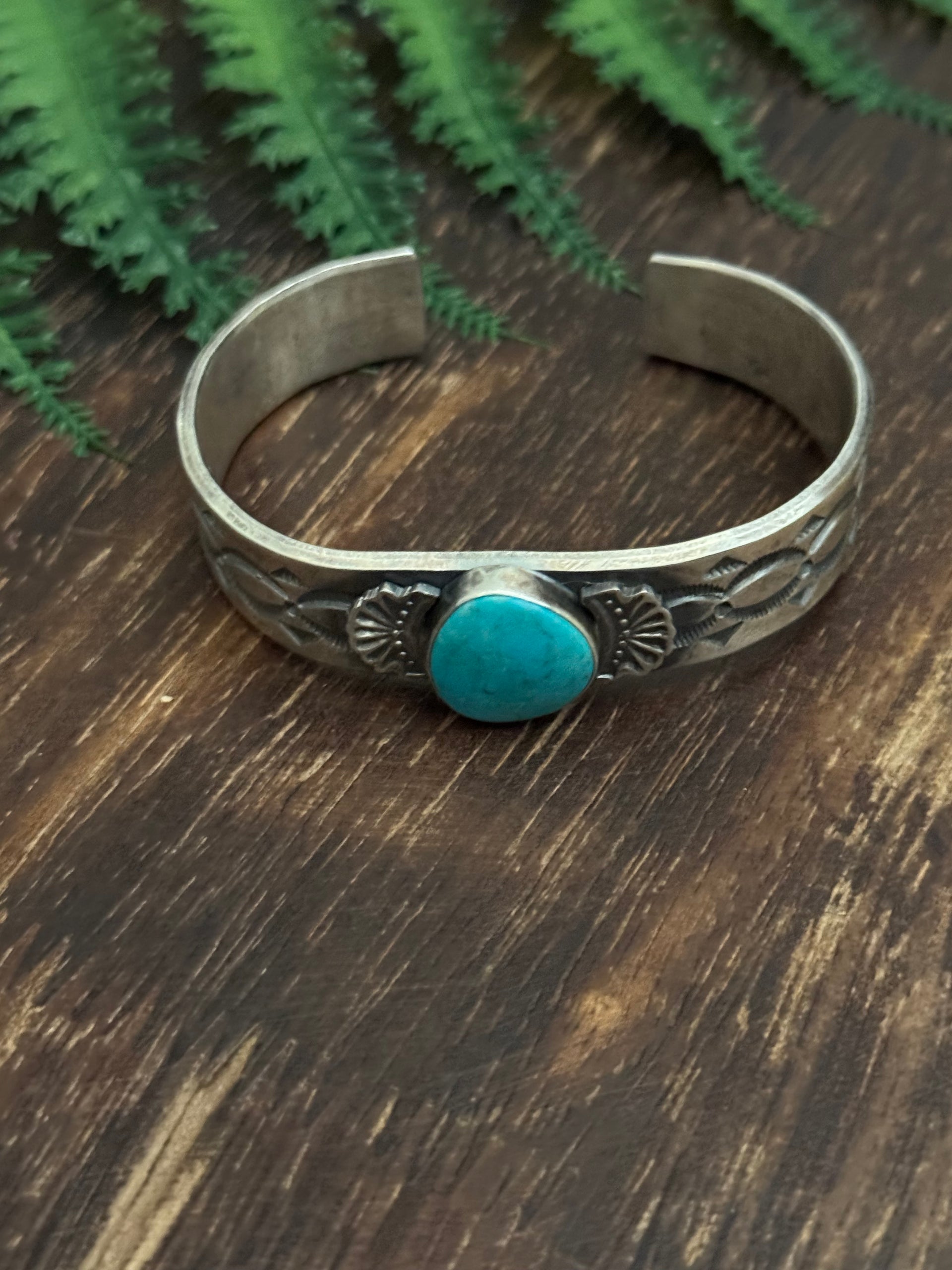 Sheila Tso Kingman Turquoise & Sterling Silver Cuff Bracelet