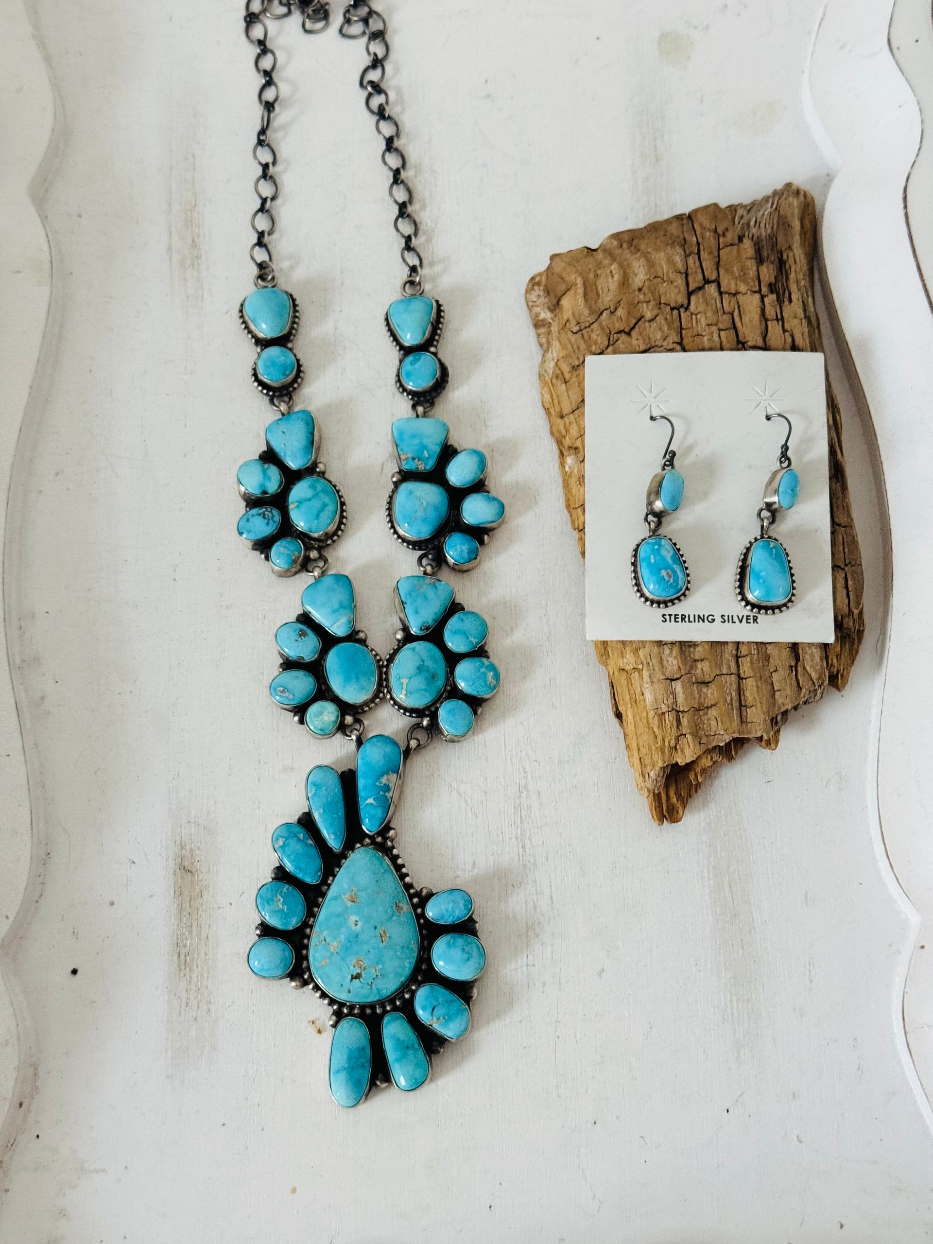 Ella Peters Blue Ridge Turquoise & Sterling Silver Necklace Set
