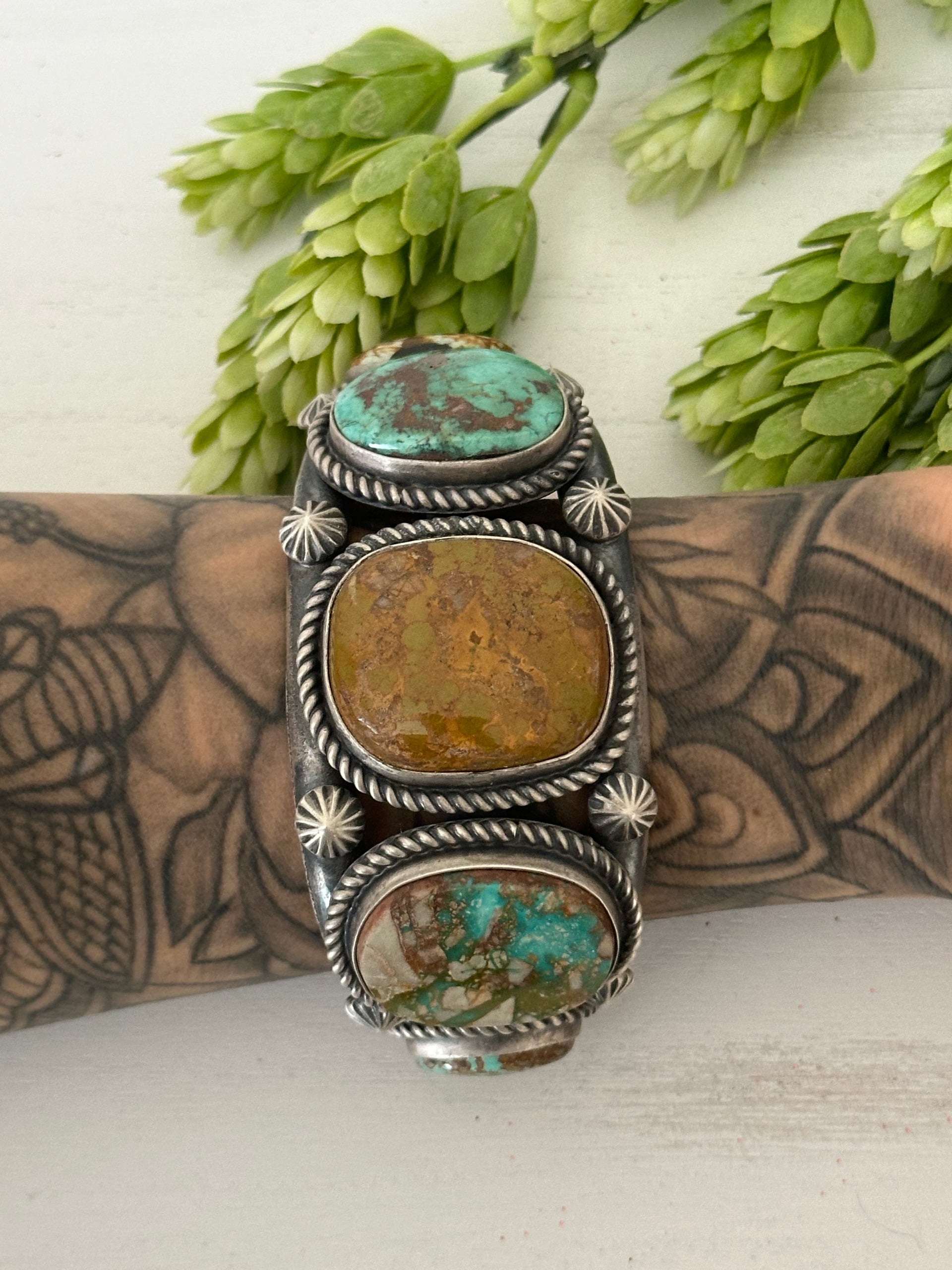 Ronald Tom Royston Turquoise & Sterling Silver Cuff Bracelet