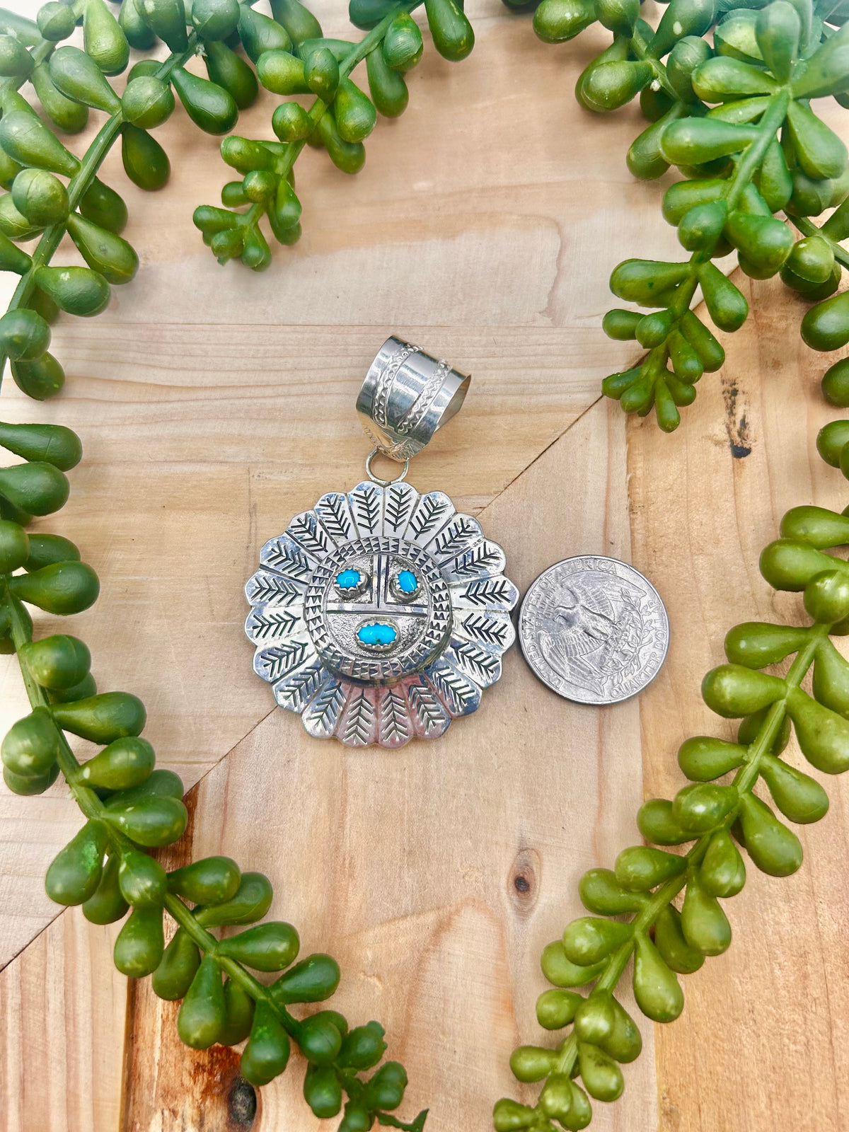 Alonzo Mariano Kingman Turquoise & Sterling Silver Pendant