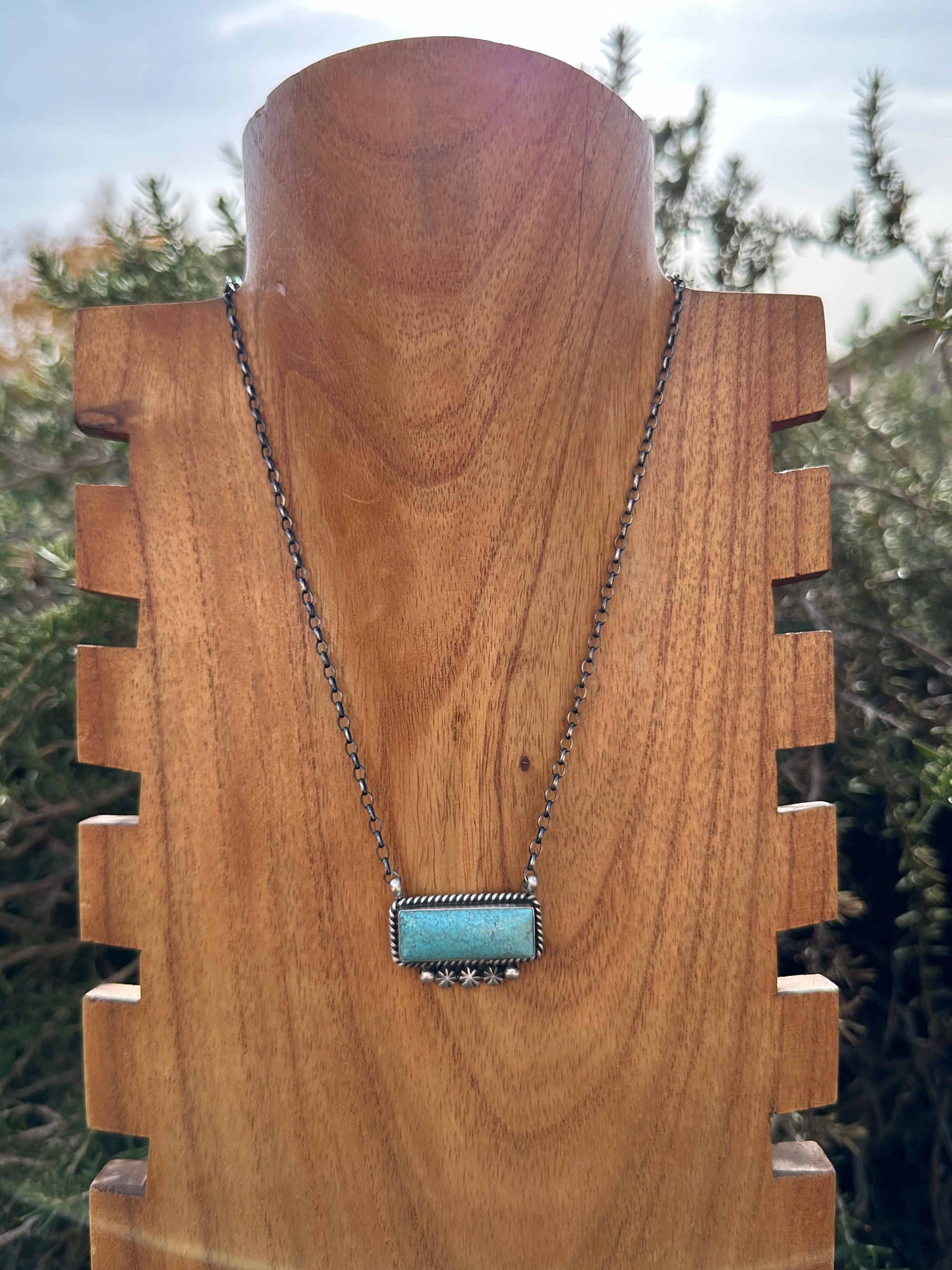 Alfred Martinez Kingman Turquoise & Sterling Silver Necklace