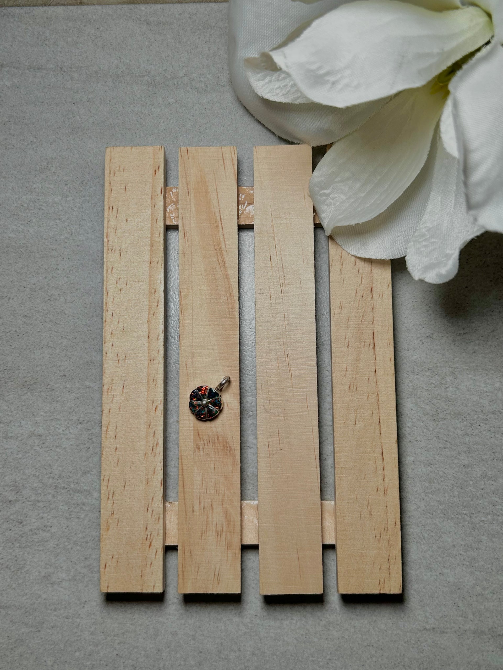 Zuni Opal & Sterling Silver Pendant