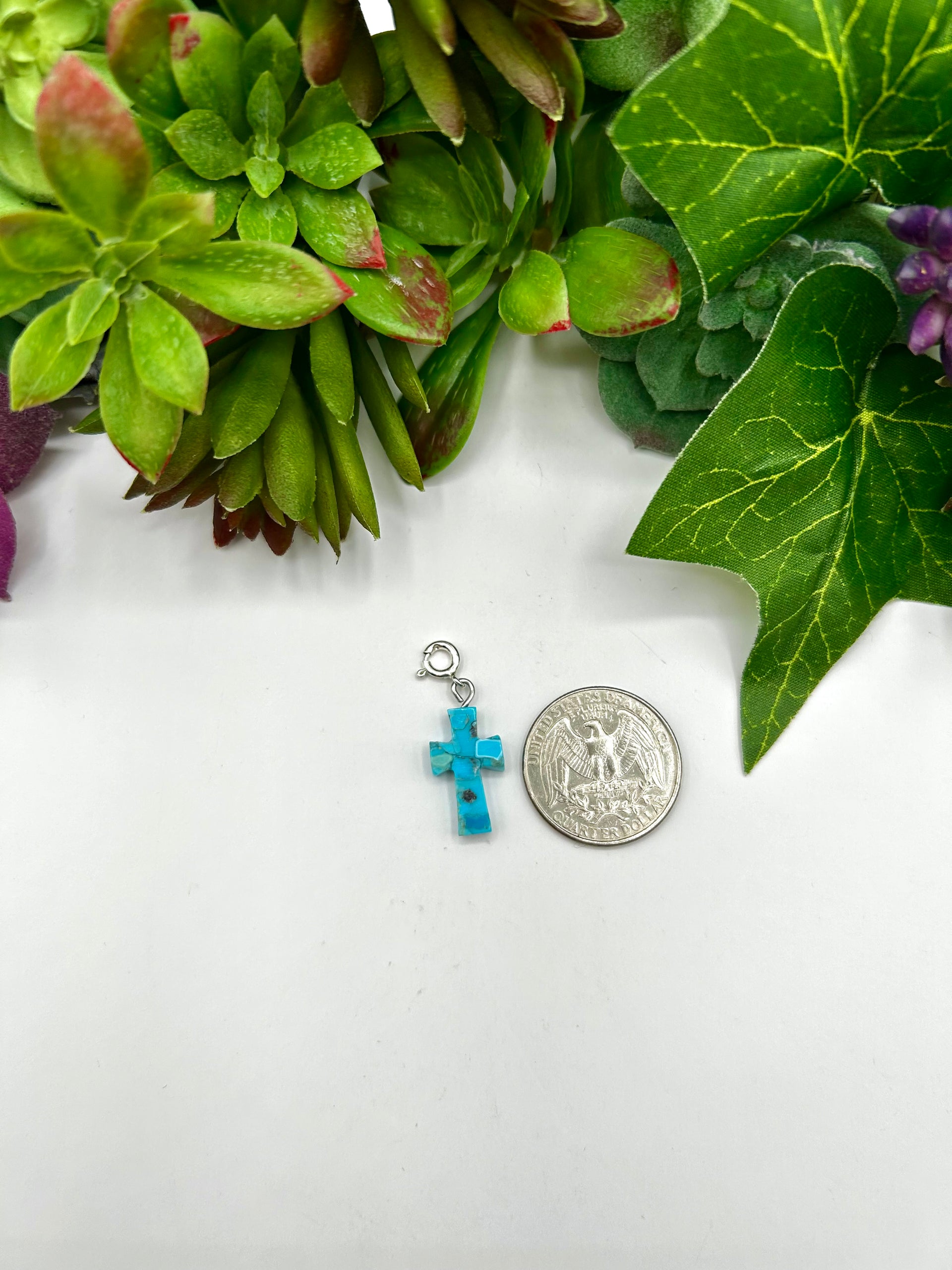 Navajo Made Mohave Turquoise & Sterling Silver Charms