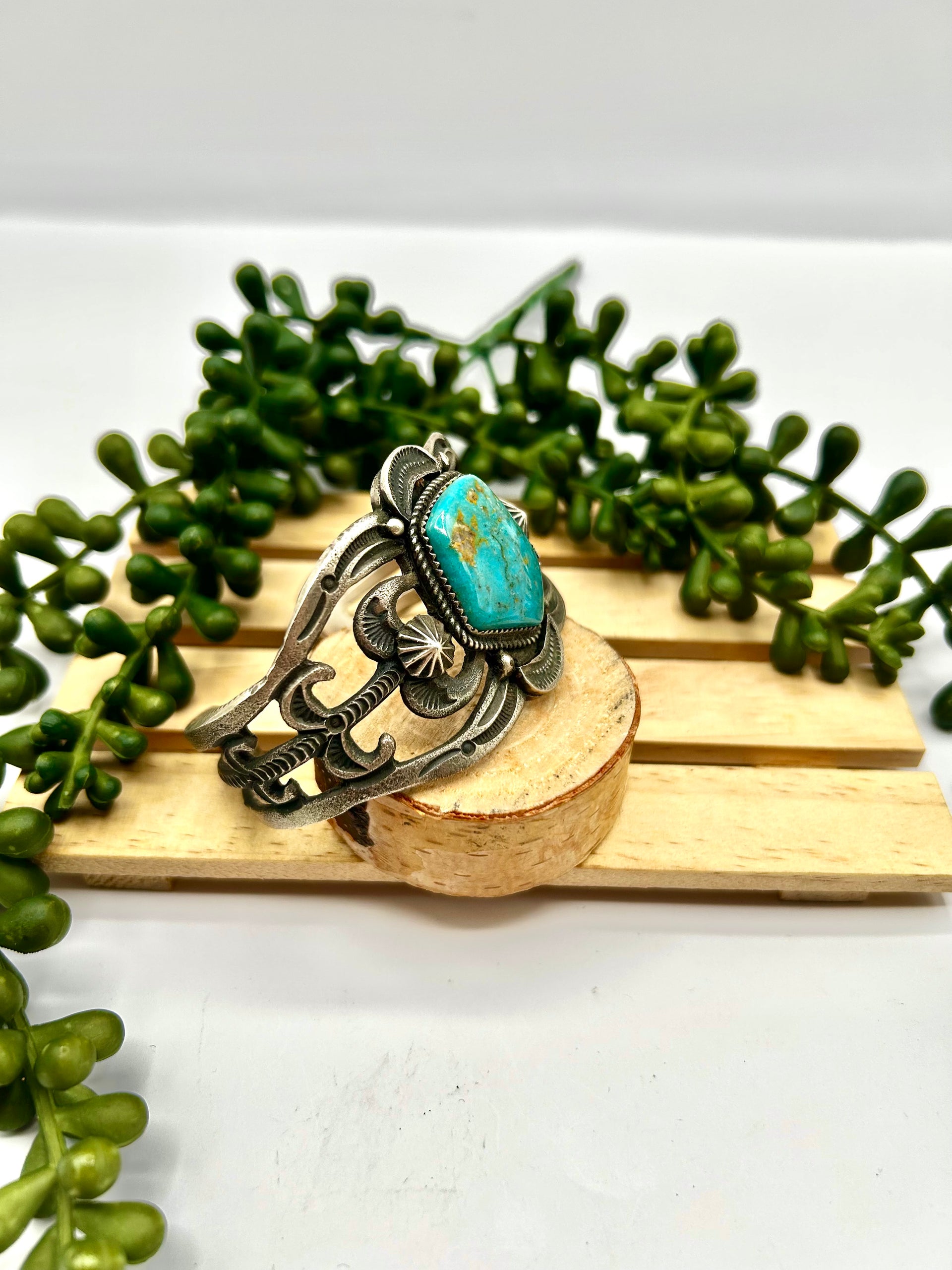 Eva Billah Kingman Turquoise & Sterling Silver Cuff Bracelet
