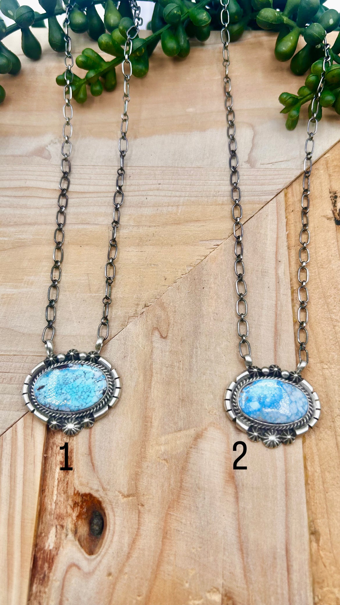 Sam Yellowhair Golden Hill Turquoise & Sterling Silver Cluster Necklace