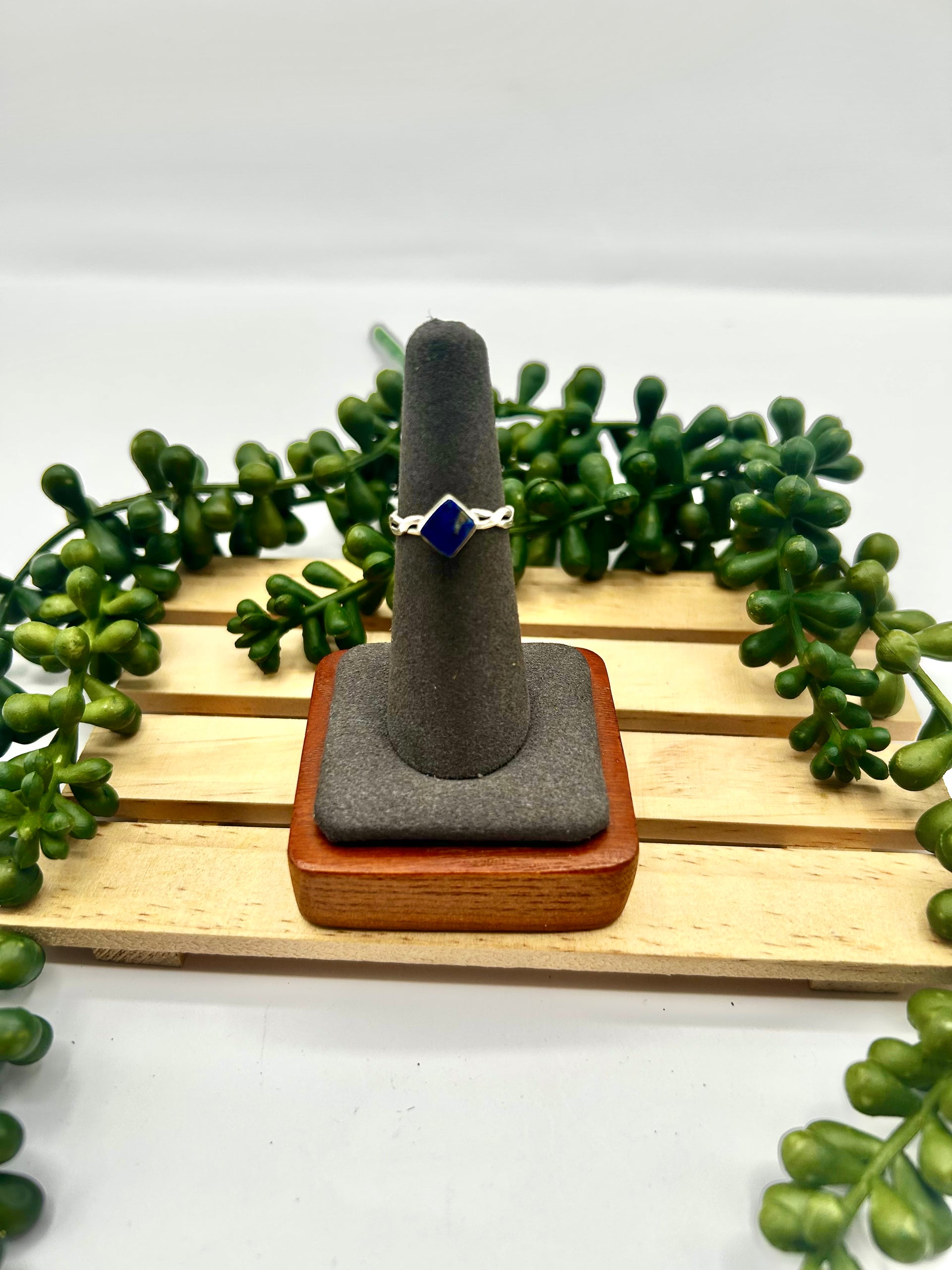 Navajo Made Lapis  & Sterling Silver Ring Size 6
