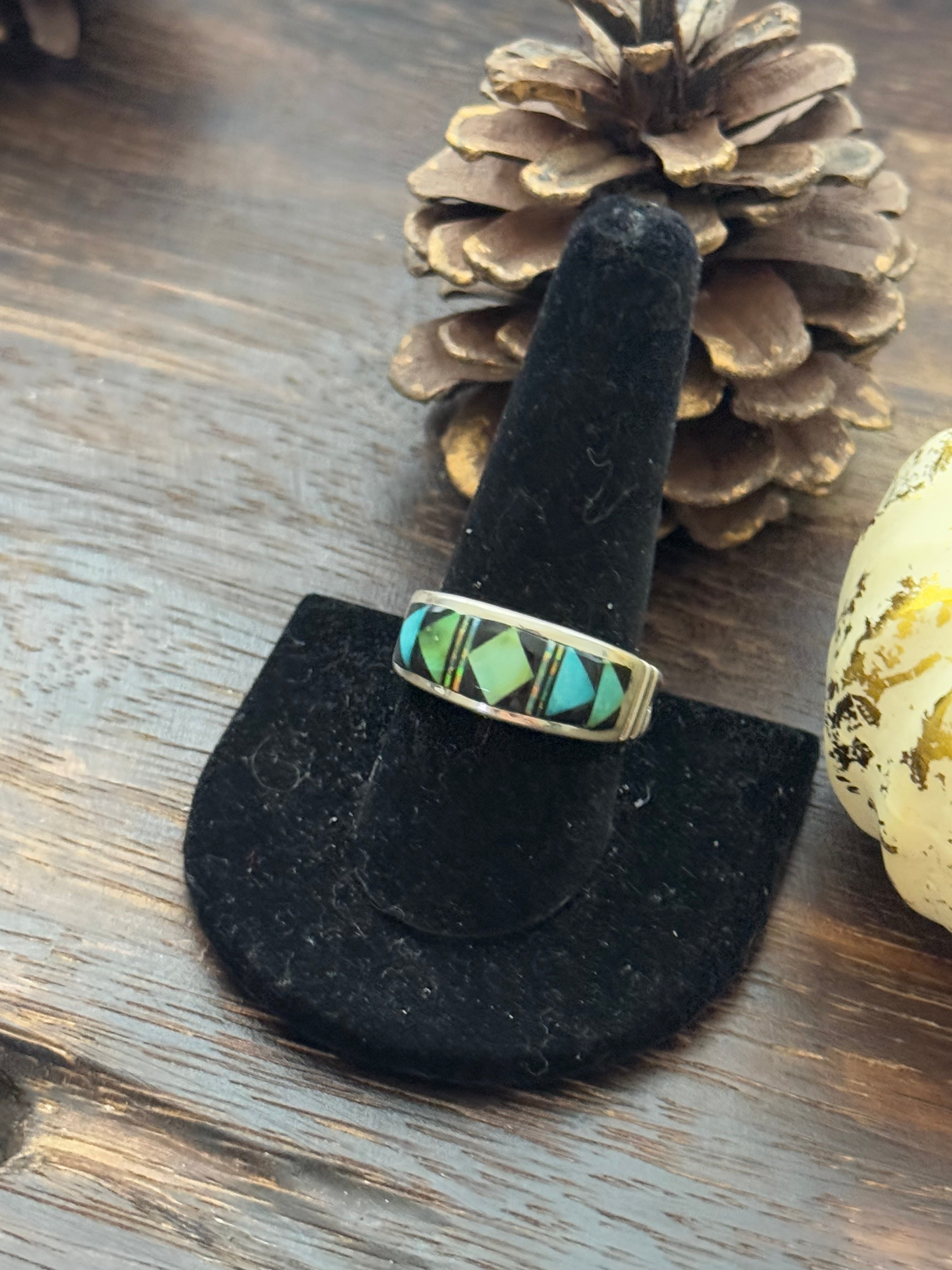 Rick Tolino Multi Stone & Sterling Silver Inlay Ring