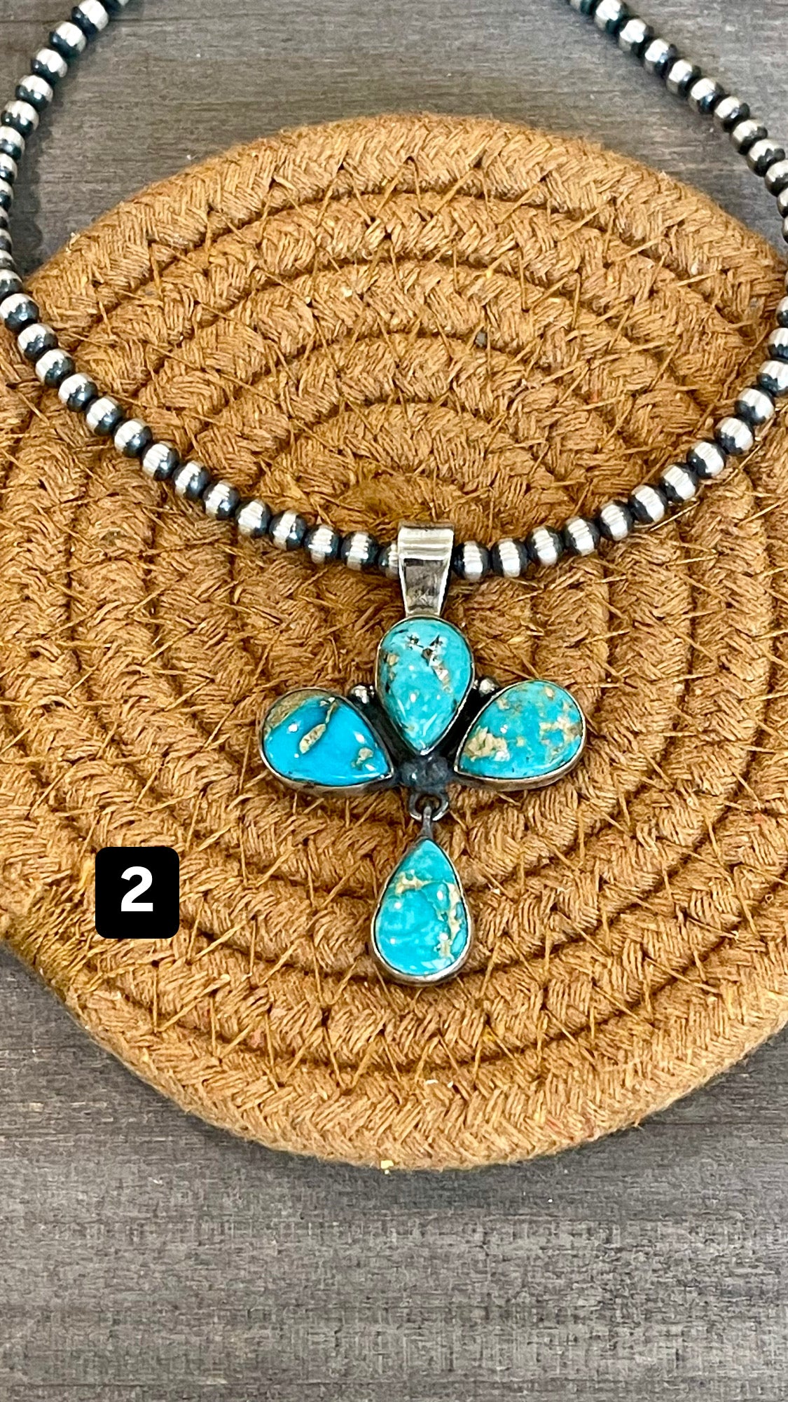 Southwest Handmade Sonoran Mountain Turquoise & Sterling Silver Pendant