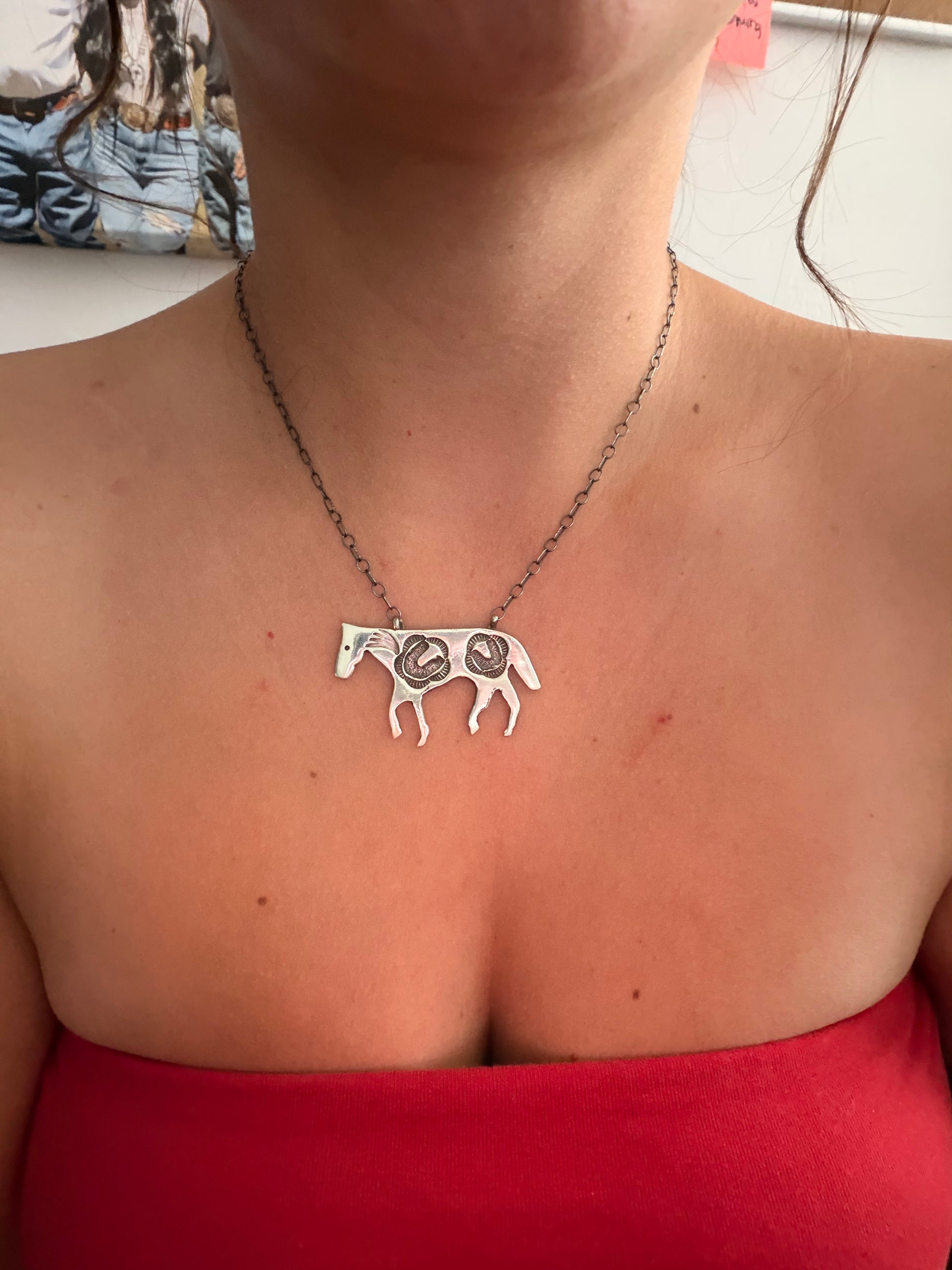 Emerson Kinsel Sterling Silver Horse Necklace