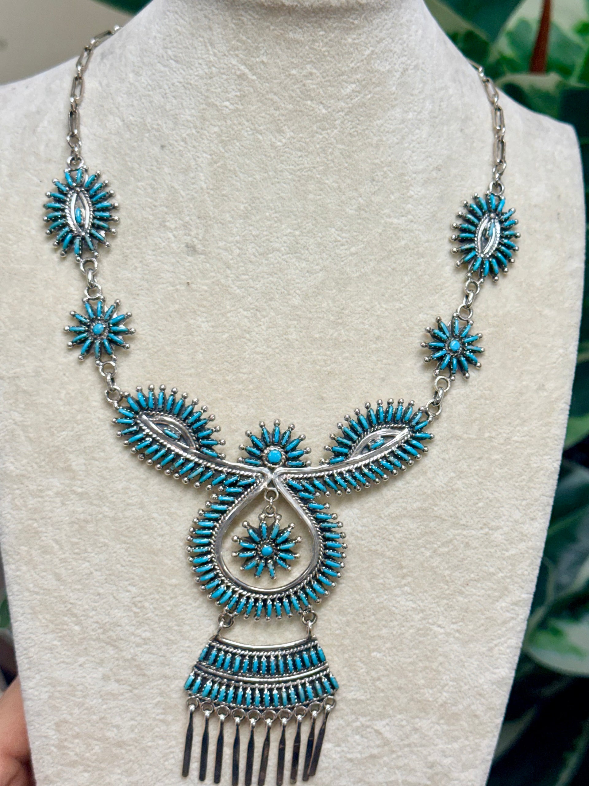 Southwest Handmade Turquoise & Sterling Silver Necklace Set