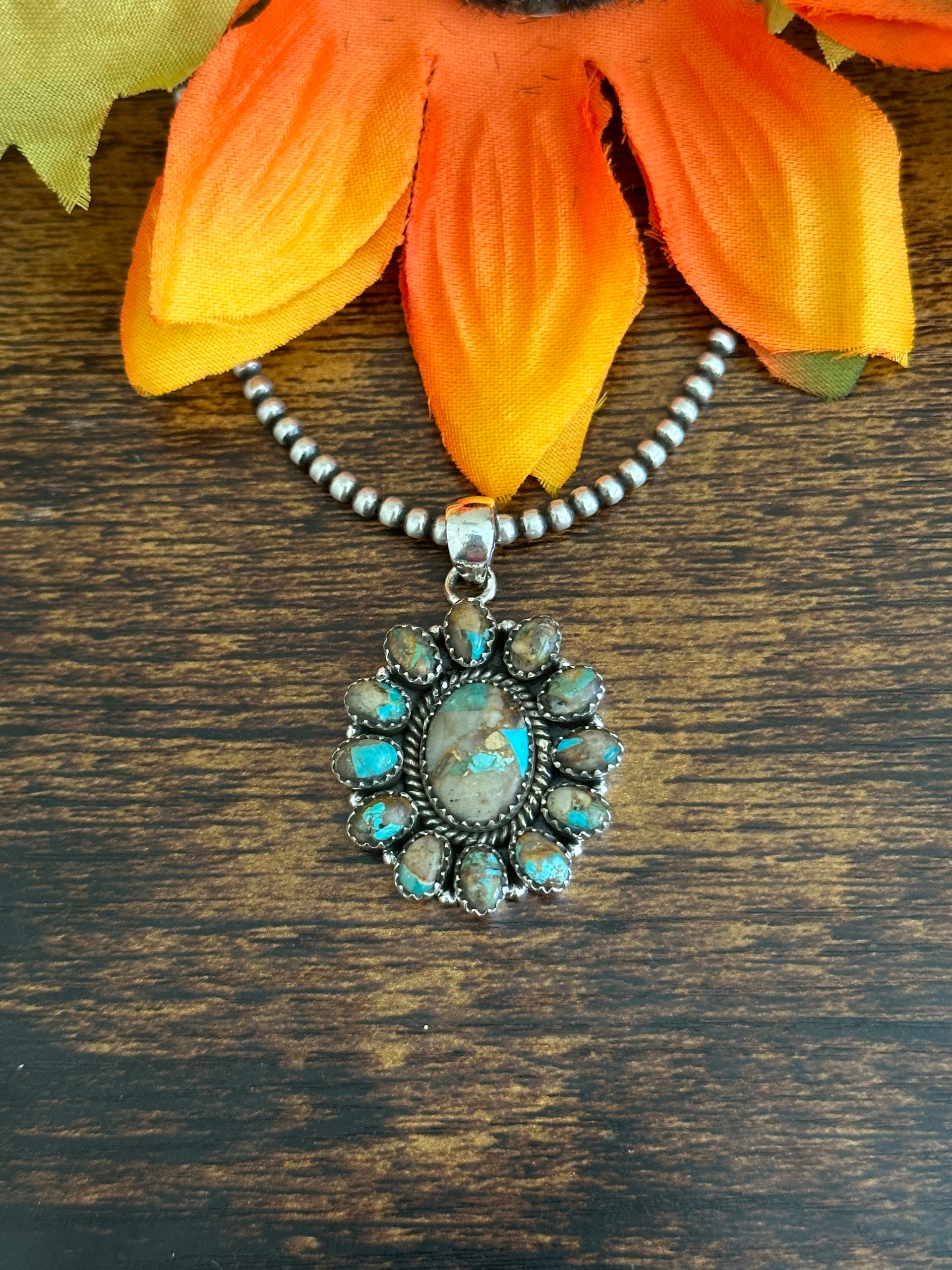 Southwest Handmade Sterling Silver Cluster Pendant