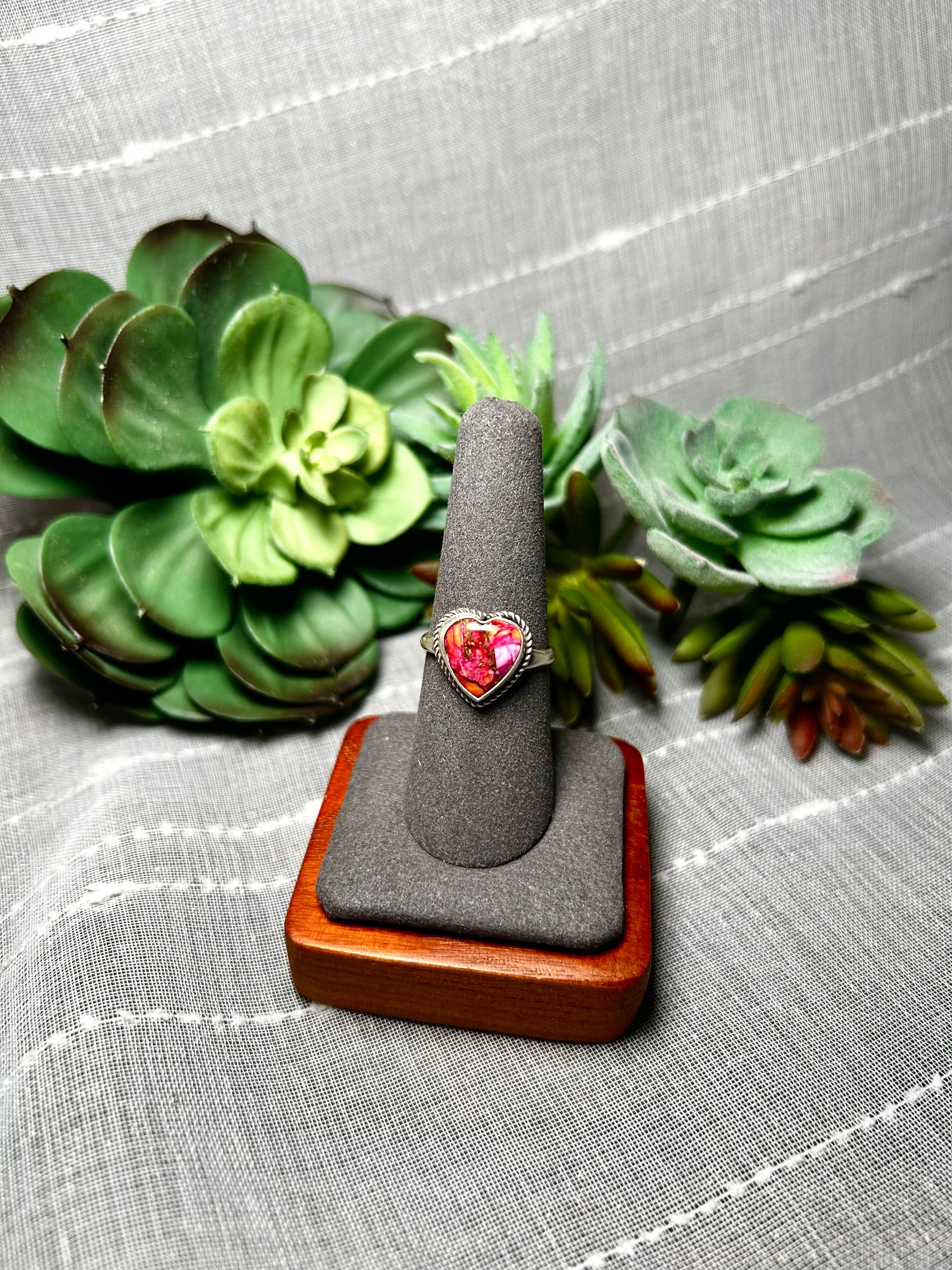 Navajo Made Mohave Turquoise & Sterling Silver Ring Size 8