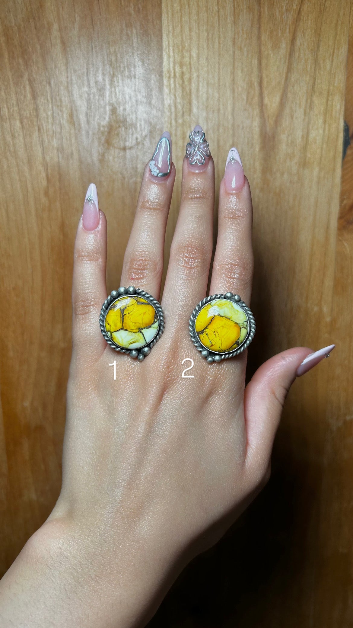 Zachariah David Honey Dahlia & Sterling Silver Adjustable Ring