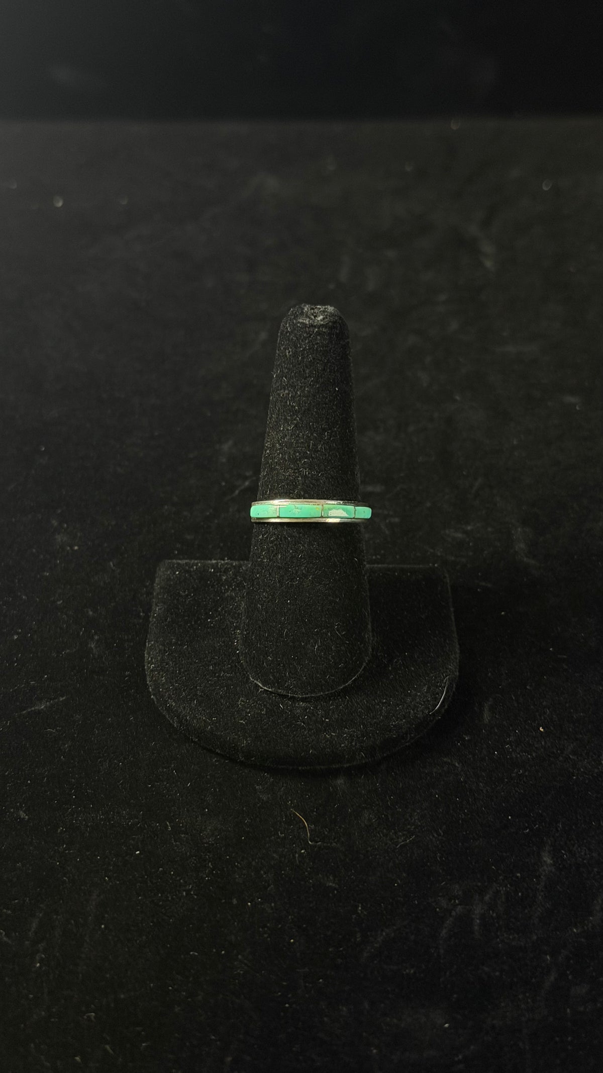 Jamie Johnson Kingman Turquoise  & Sterling Silver Inlay Band Ring
