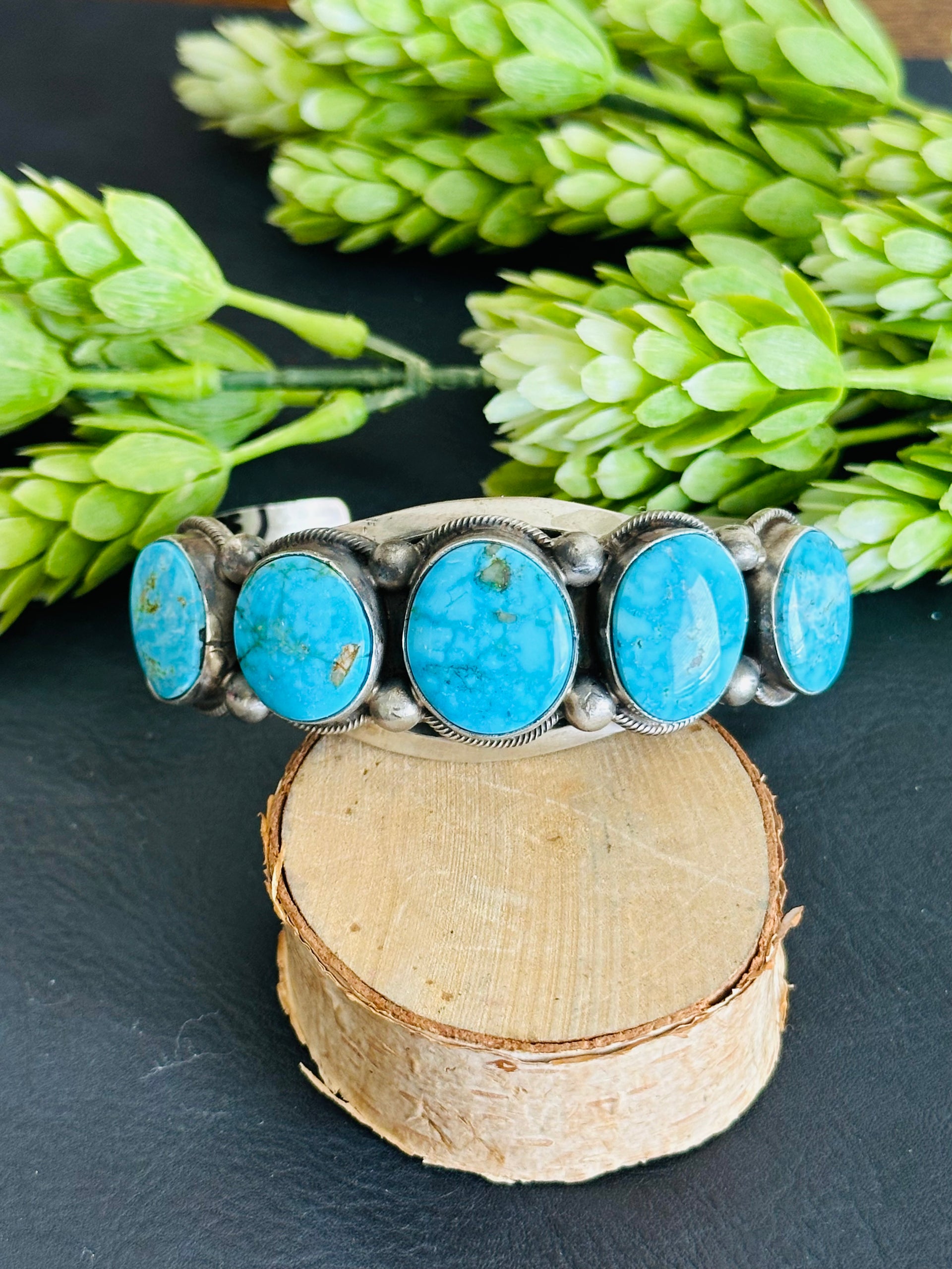 Kathleen Livingston Birds Eye Kingman Turquoise & Sterling Silver Cuff Bracelet