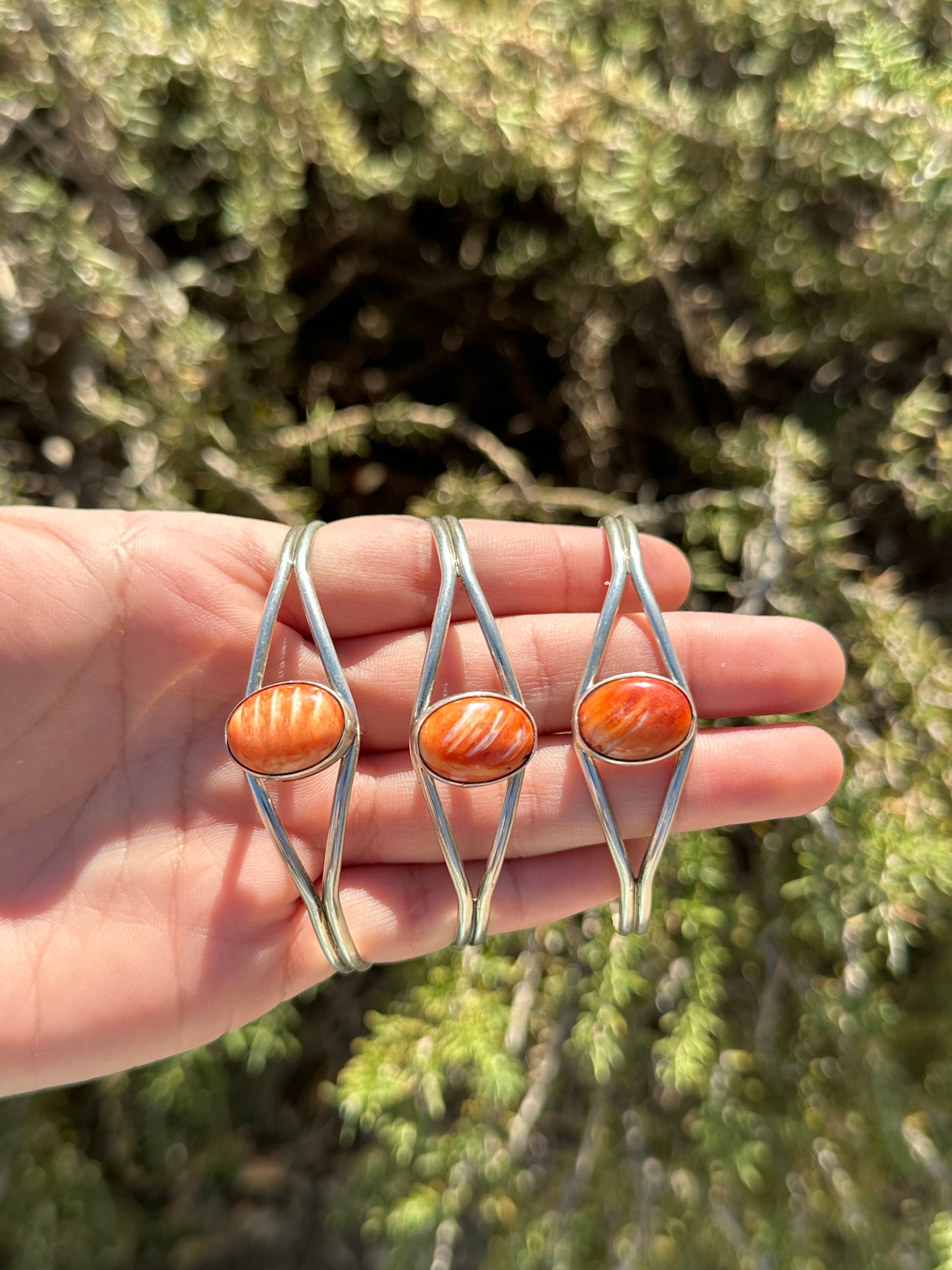 Navajo Made Spiny Oyster & Sterling Silver Cuff Bracelet