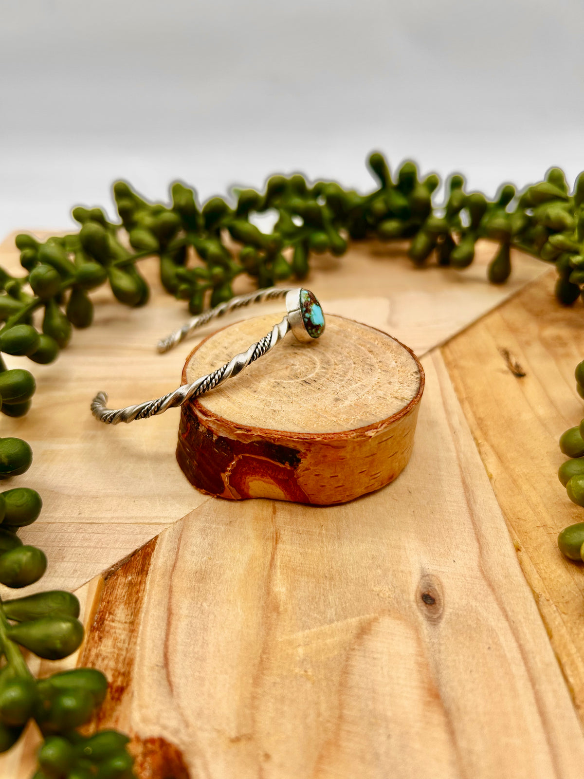 Navajo Made Highgrade Kingman Turquoise & Sterling Silver Cuff Bracelet