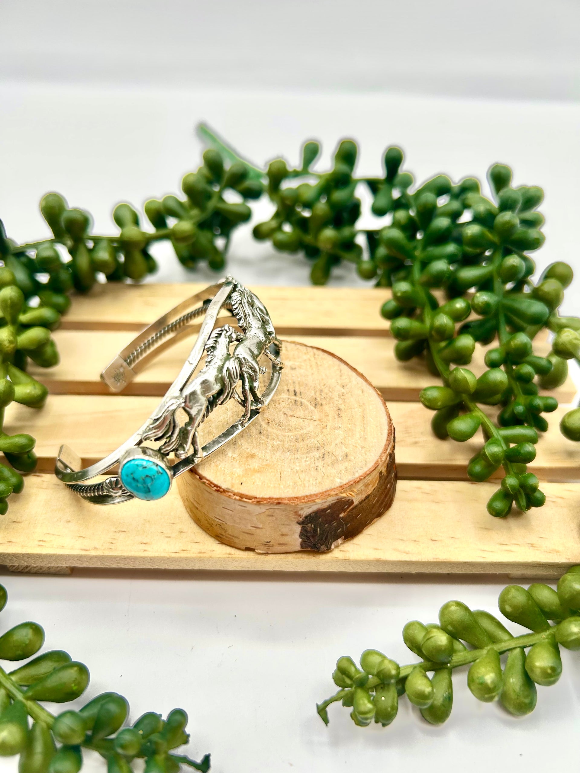 Navajo Made Kingman Turquoise & Sterling Silver Cuff Bracelet