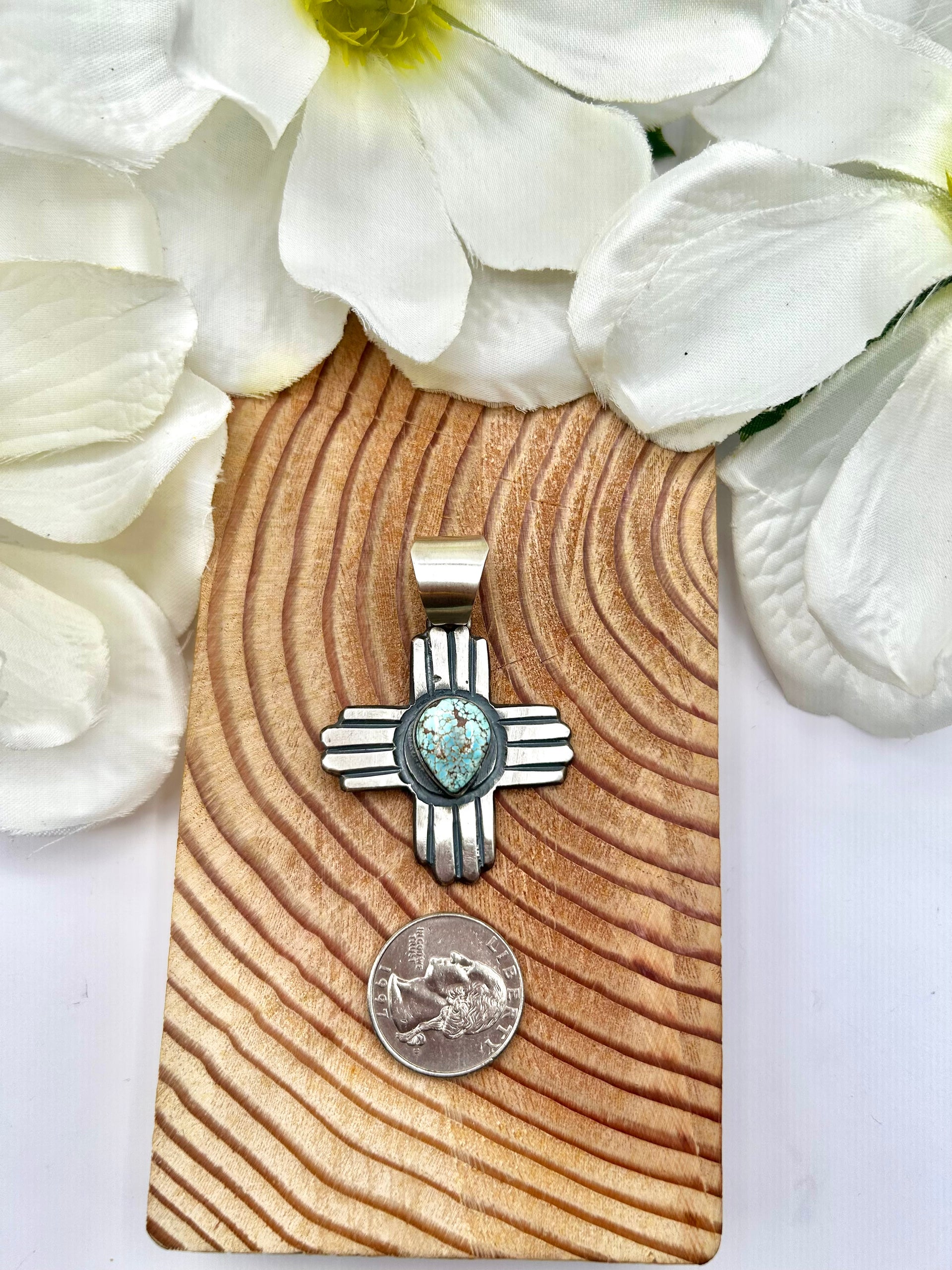 Chimney Butte Golden Hill Turquoise & Sterling Silver Pendant