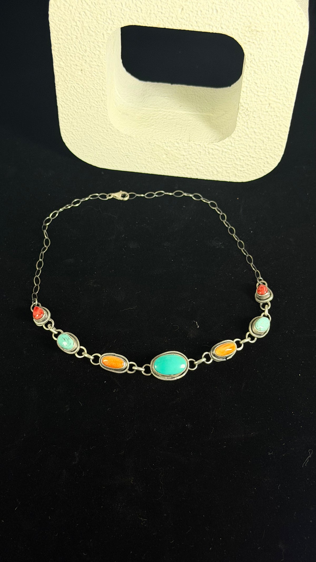 Danny Henio Multi Stone & Sterling Silver Choker Necklace