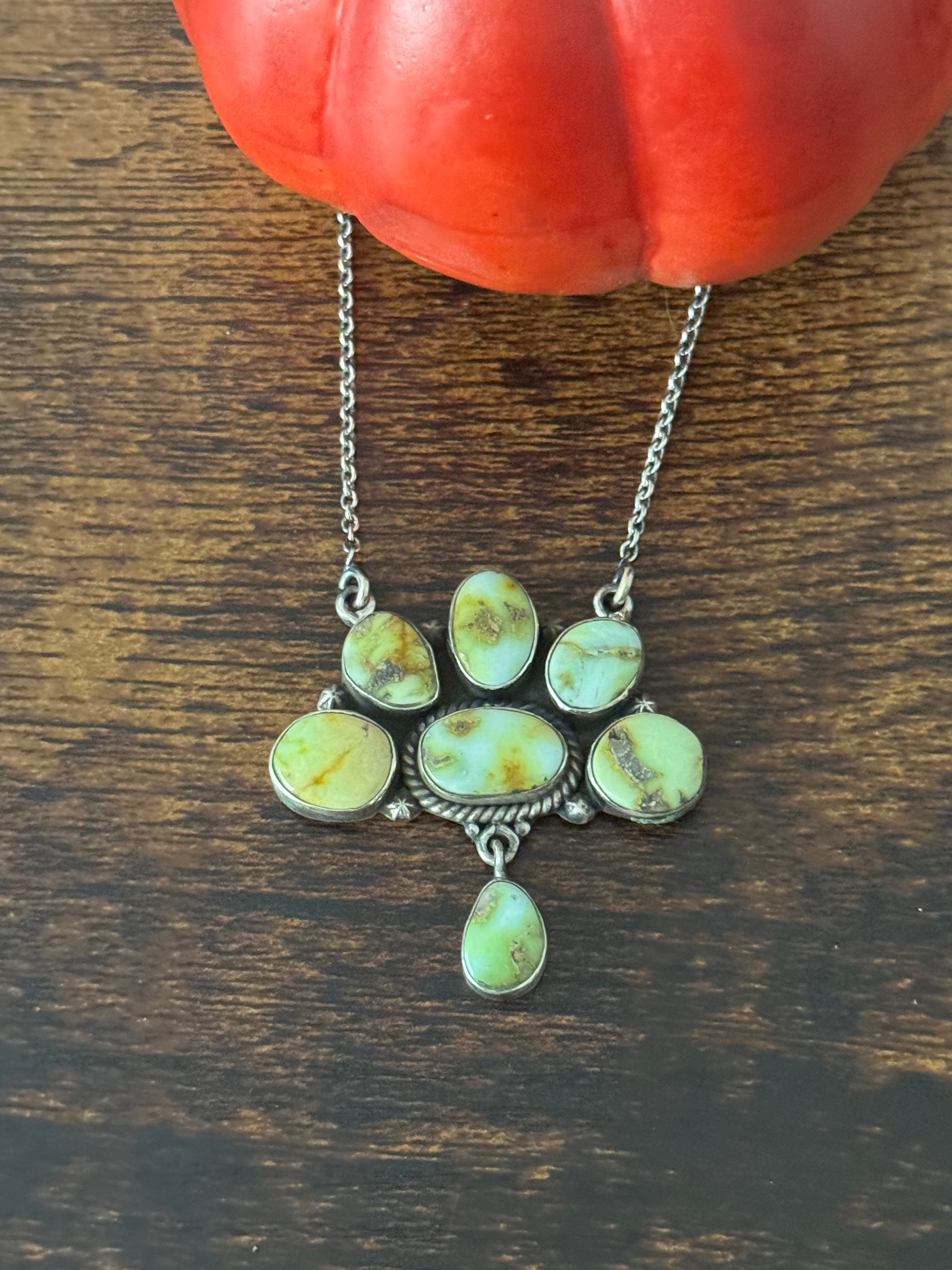 Southwest Palomino Variscite & Sterling Silver Necklace