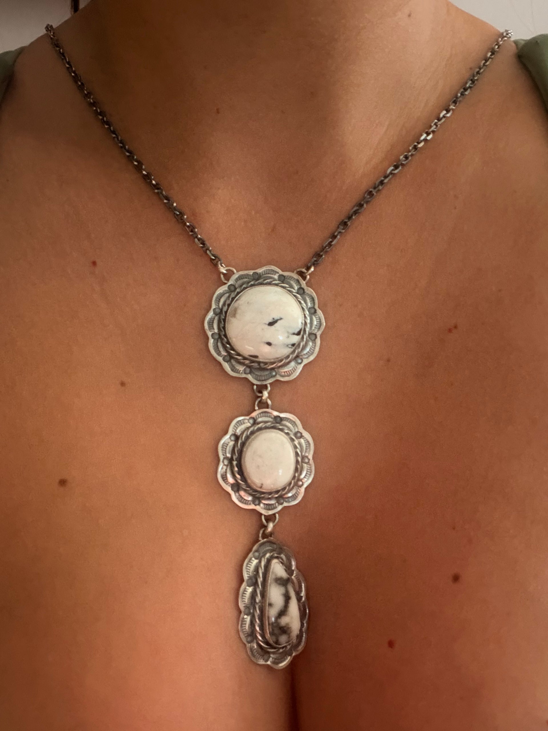 Larry Kaye White Buffalo & Sterling Silver Necklace