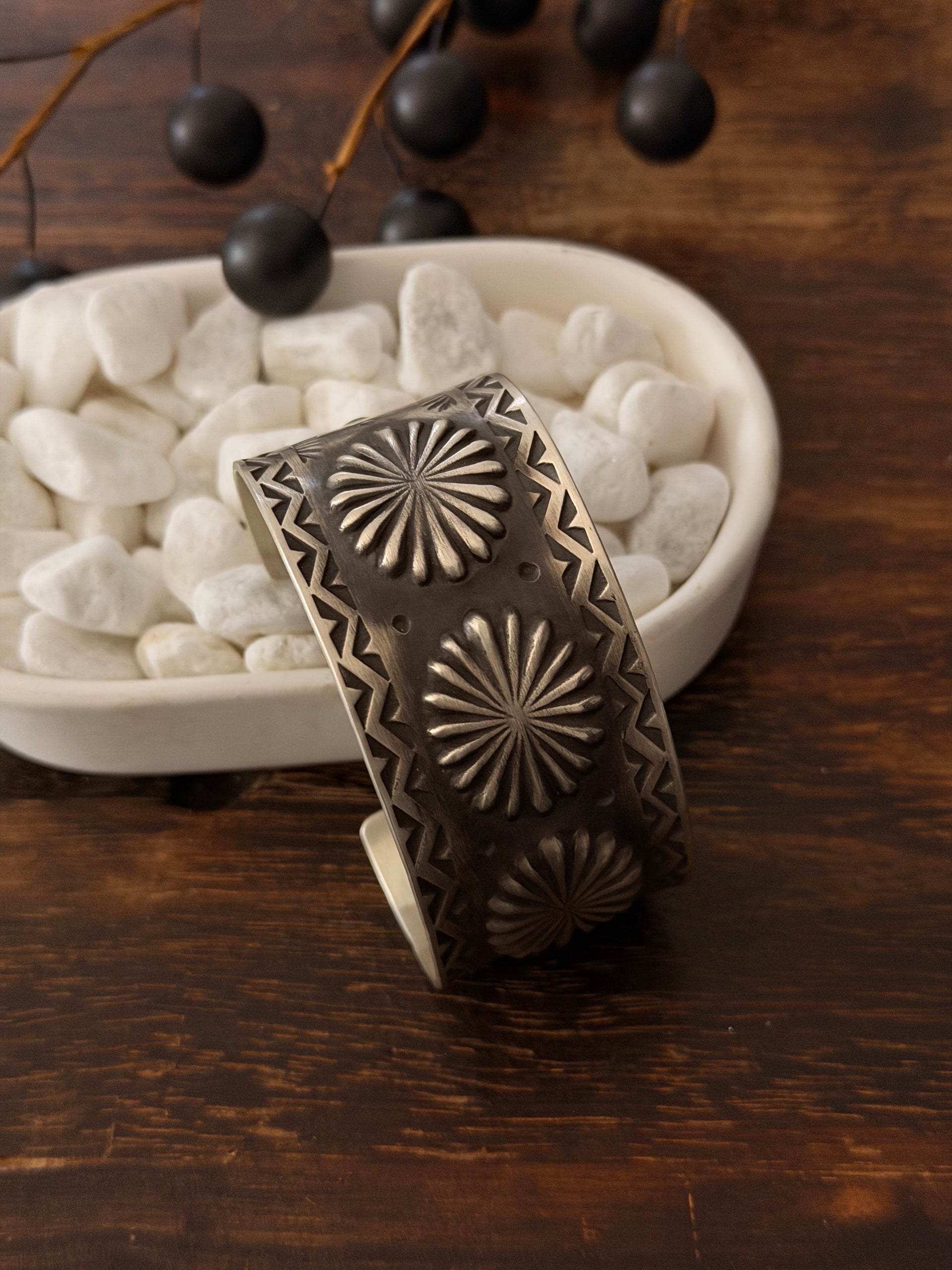 Elvira Bill Sterling Silver Concho Cuff Bracelet