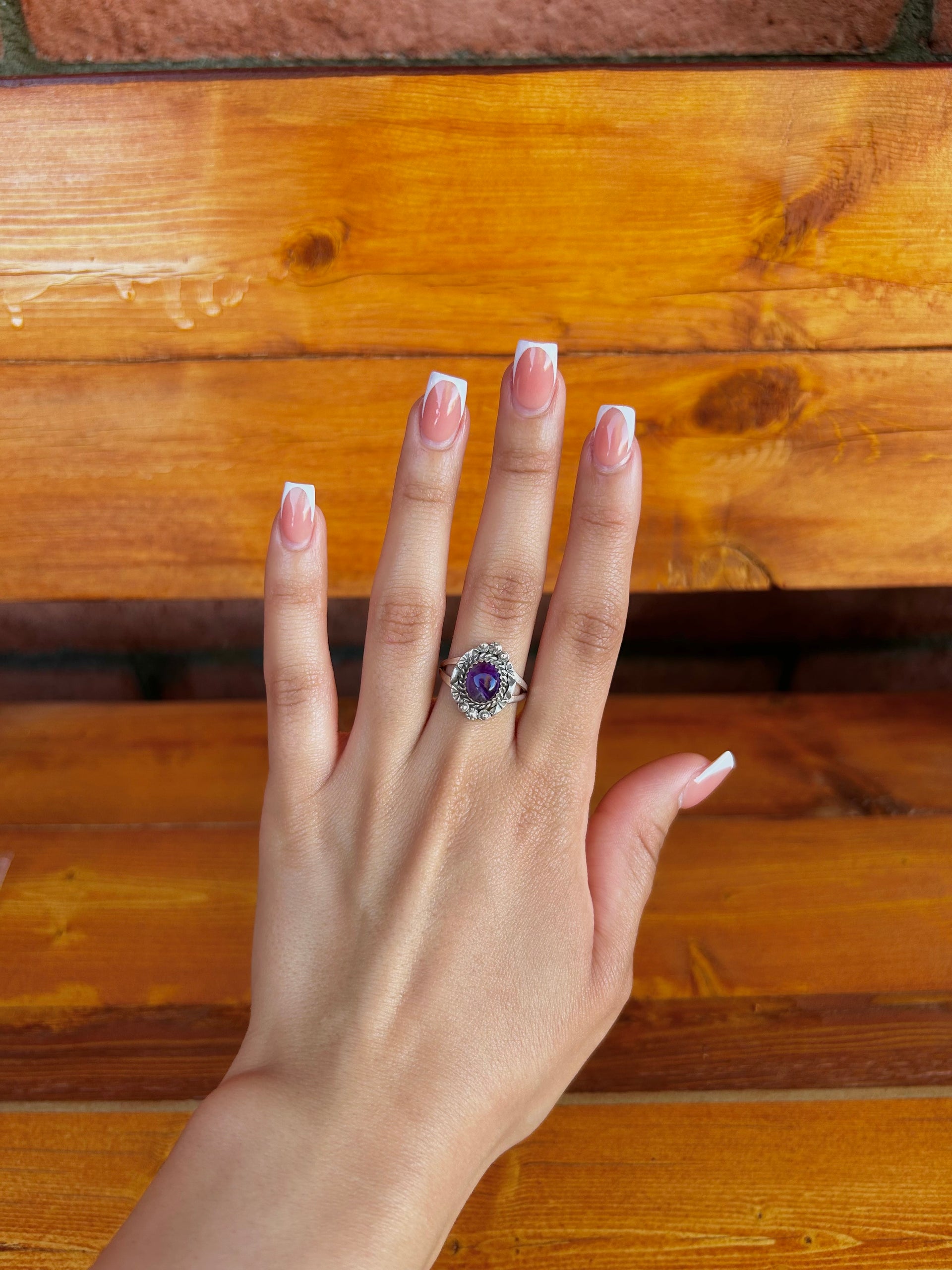 Navajo Made Amethyst & Sterling Silver Ring