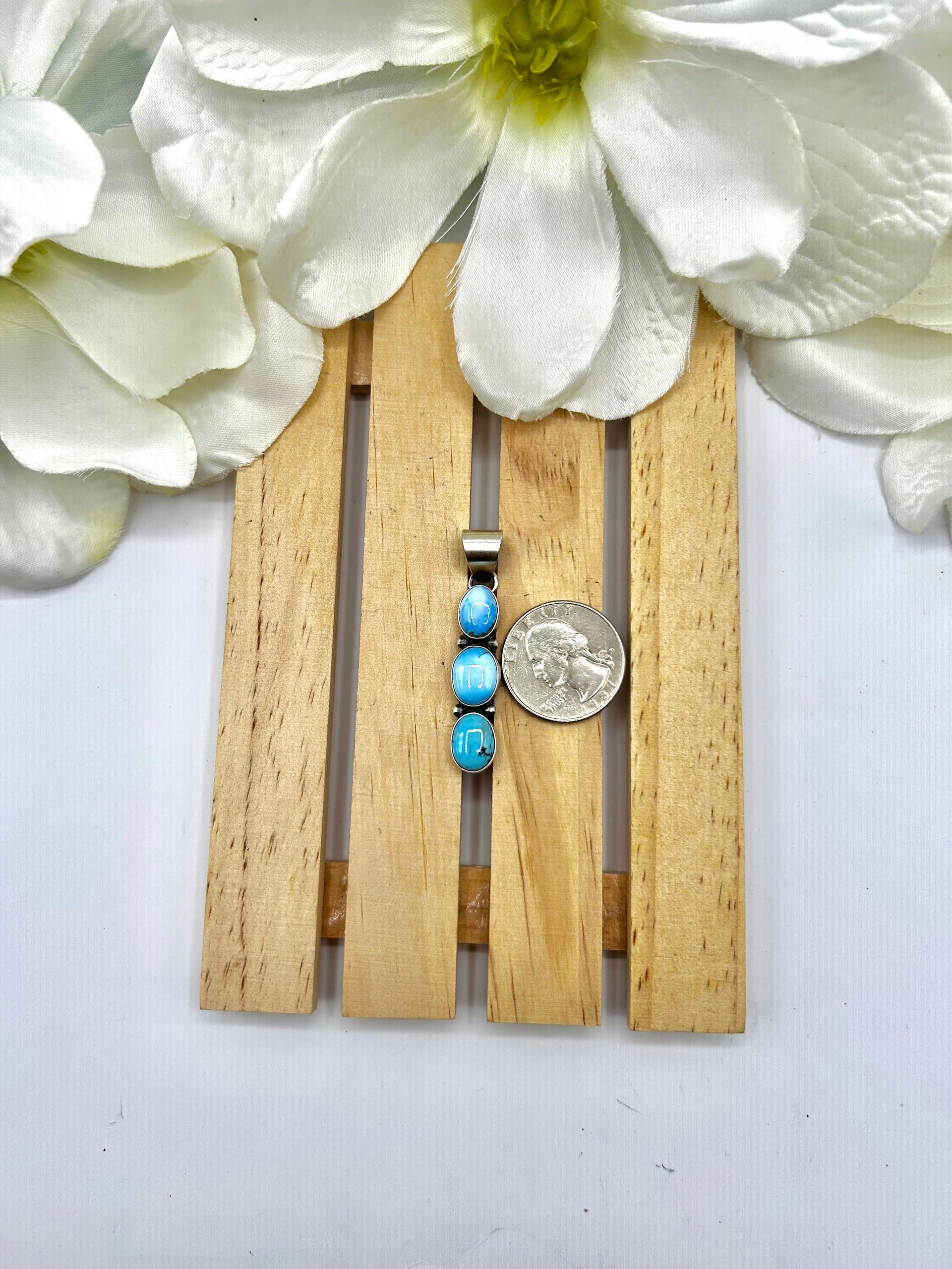 Dave Skeets Golden Hill Turquoise & Sterling Silver Pendant