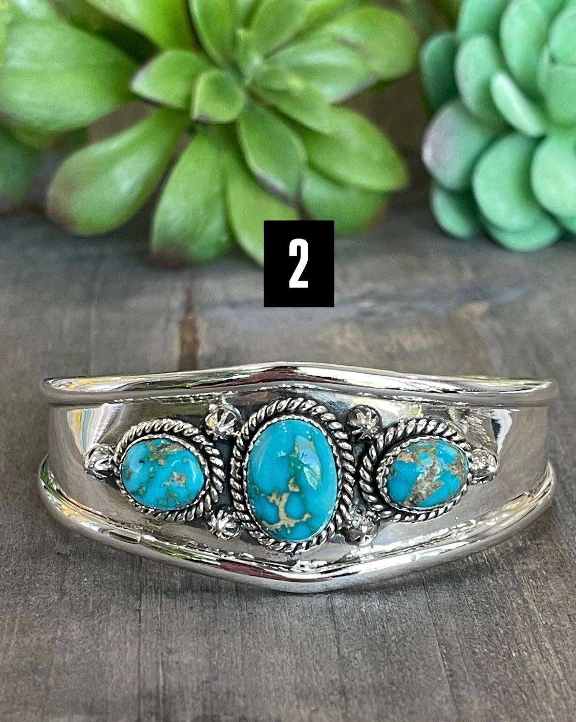 Southwest Handmade Sonoran Mountain Turquoise & Sterling Silver Cuff Bracelet