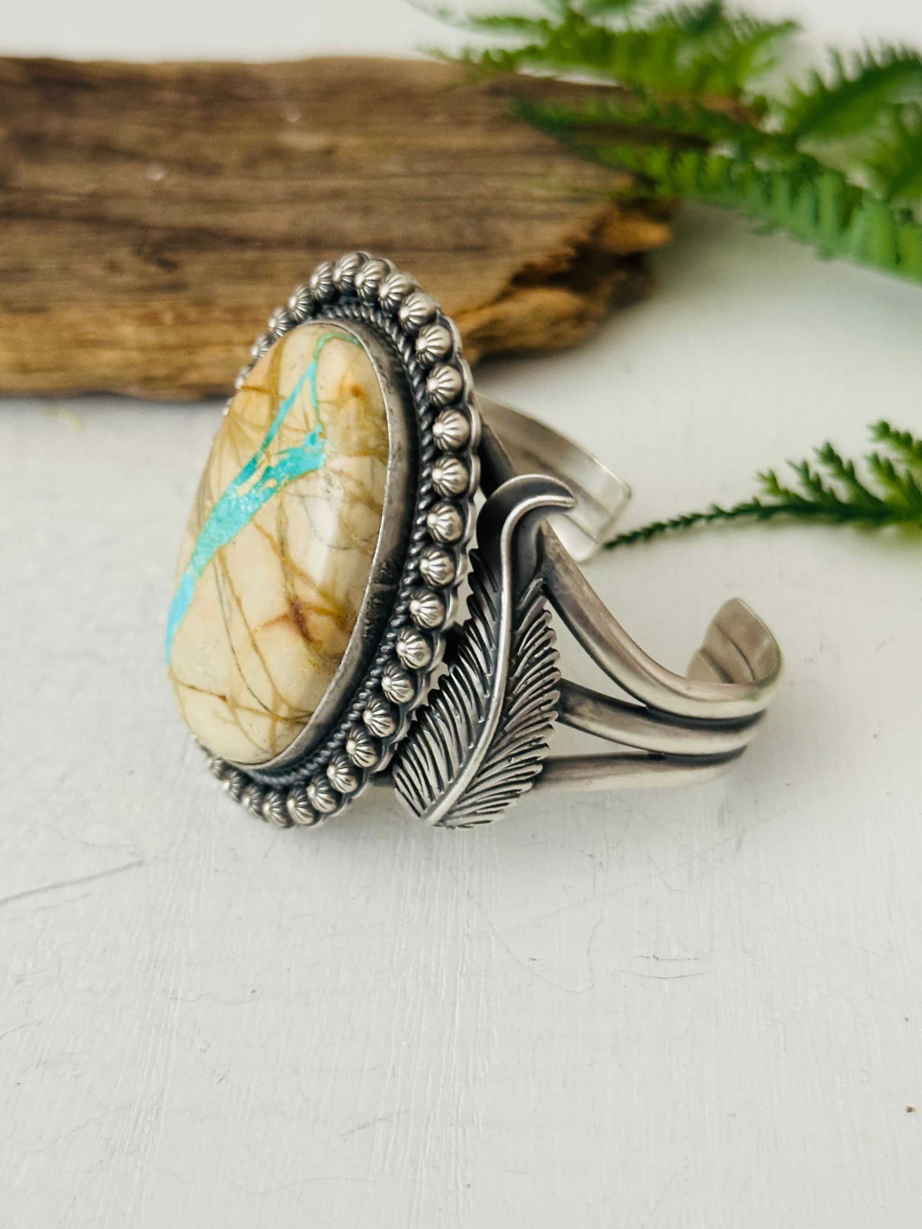 Gilbert Platero Boulder Turquoise & Sterling Silver Cuff Bracelet