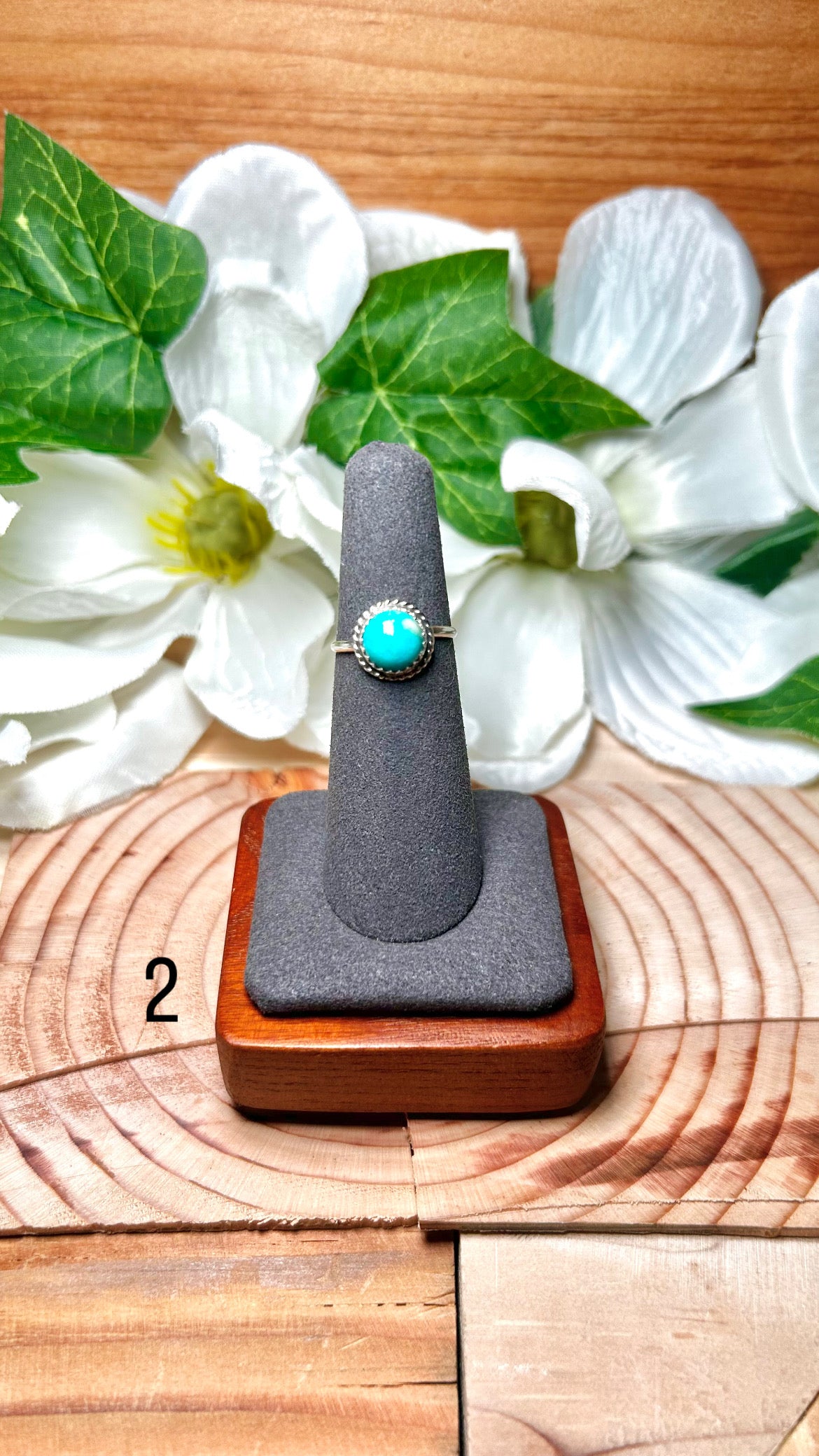 Esther White Kingman Turquoise & Sterling Silver Ring